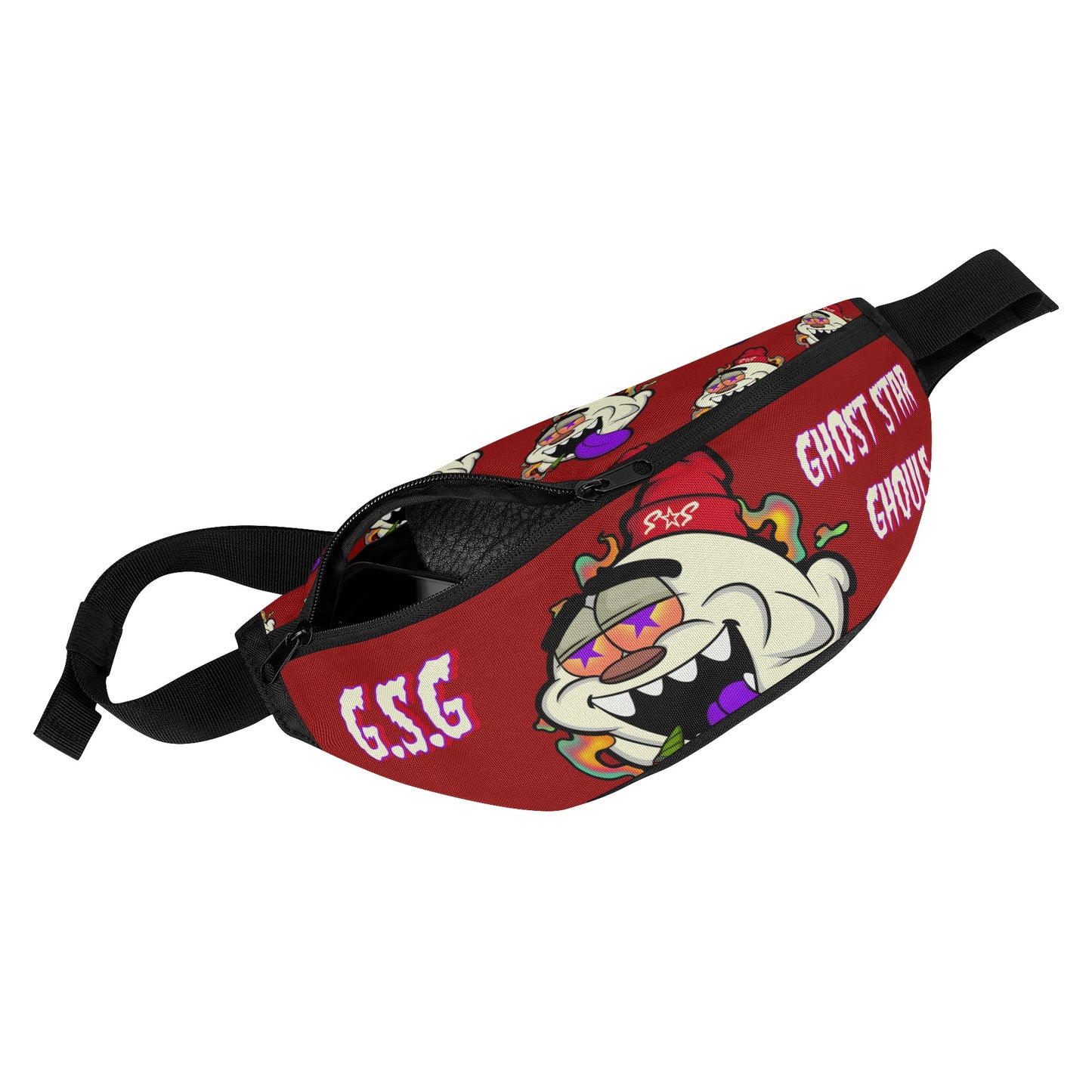 G.S.G Ghost Star Ghouls Maroon Fanny Pack