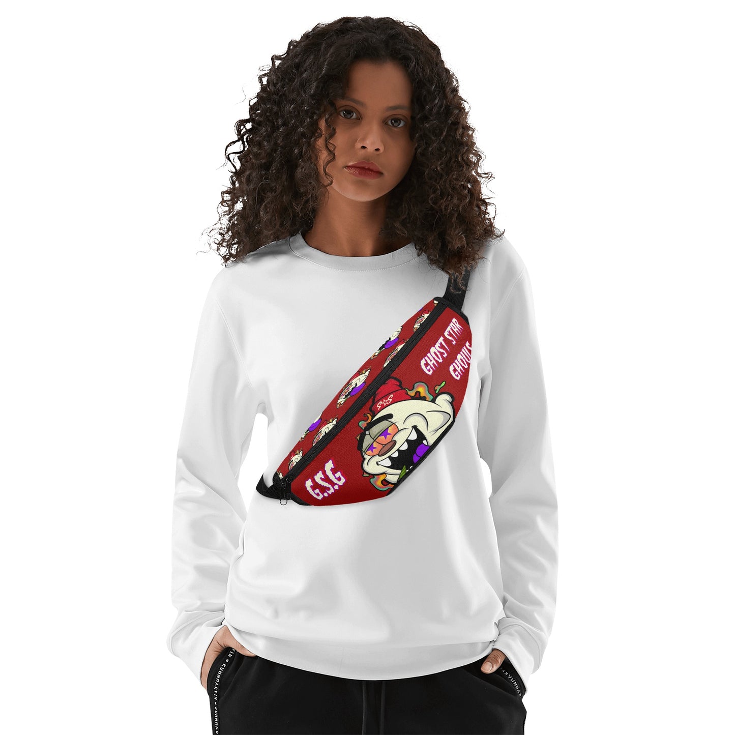 G.S.G Ghost Star Ghouls Maroon Fanny Pack