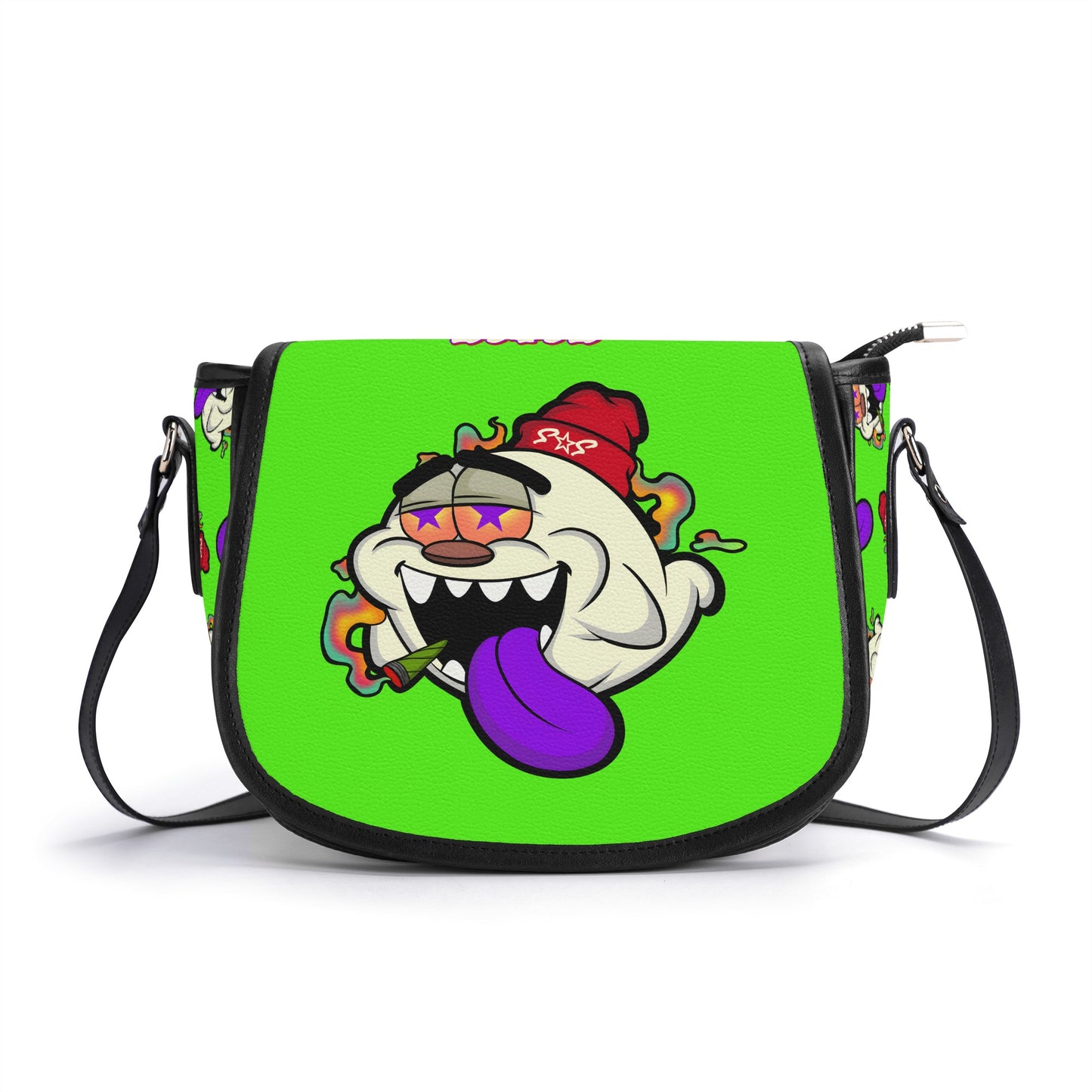 G.S.G Ghost Star Girl Goo Green Leather Saddle Bag