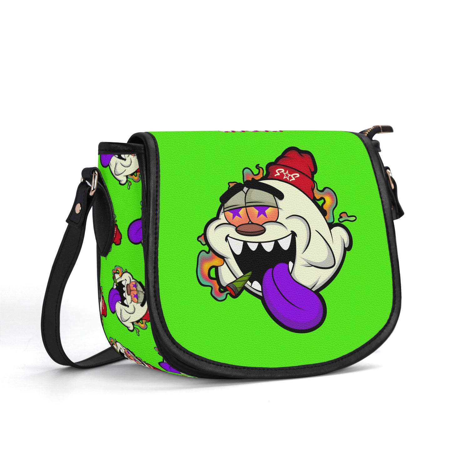 G.S.G Ghost Star Girl Goo Green Leather Saddle Bag