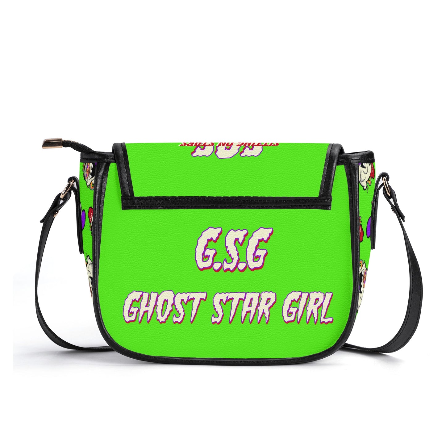 G.S.G Ghost Star Girl Goo Green Leather Saddle Bag