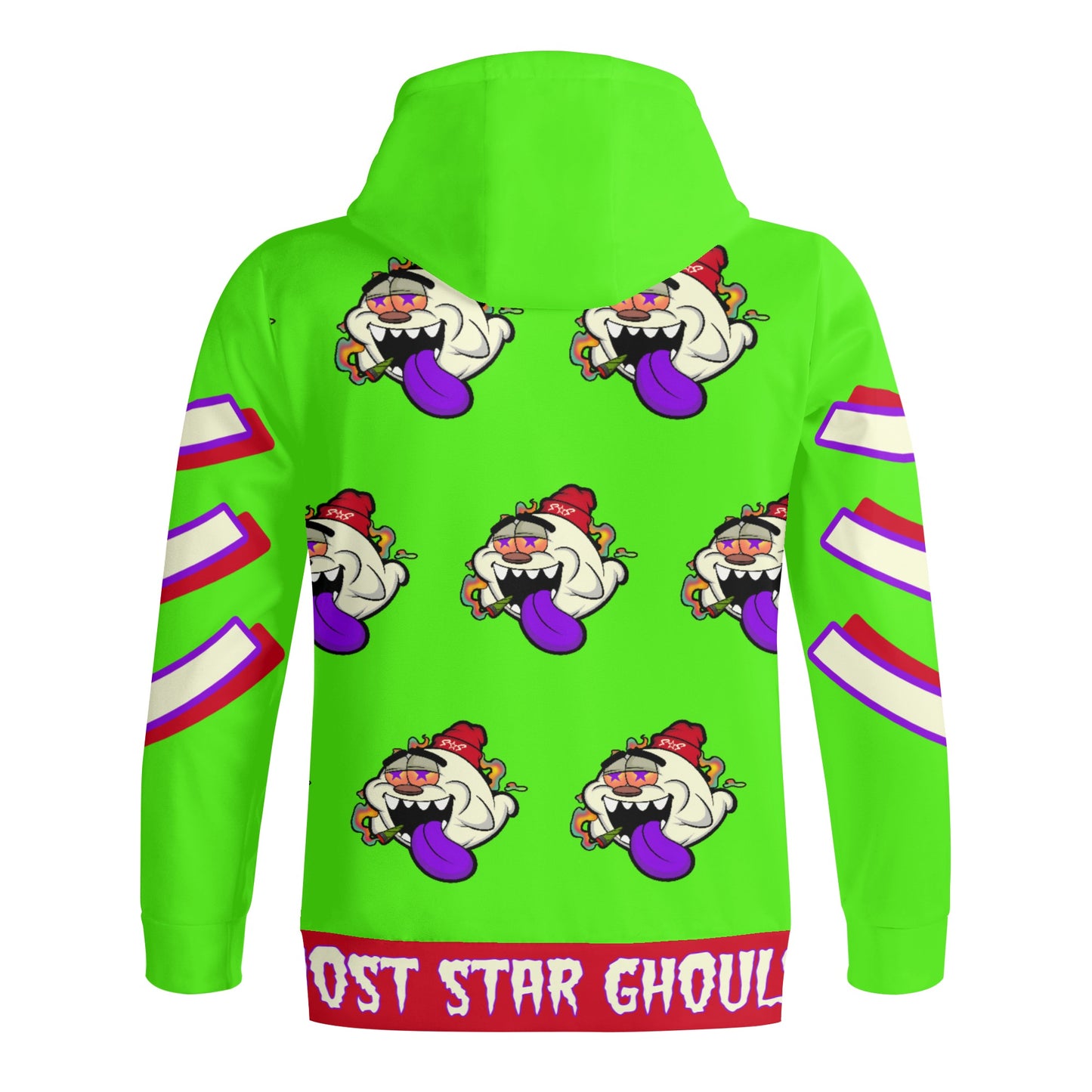 G.S.G Ghost Star Ghouls S.O.S Ghost Edition  Goo Green Adult Full Zip Turtleneck Hoodie Streetwear