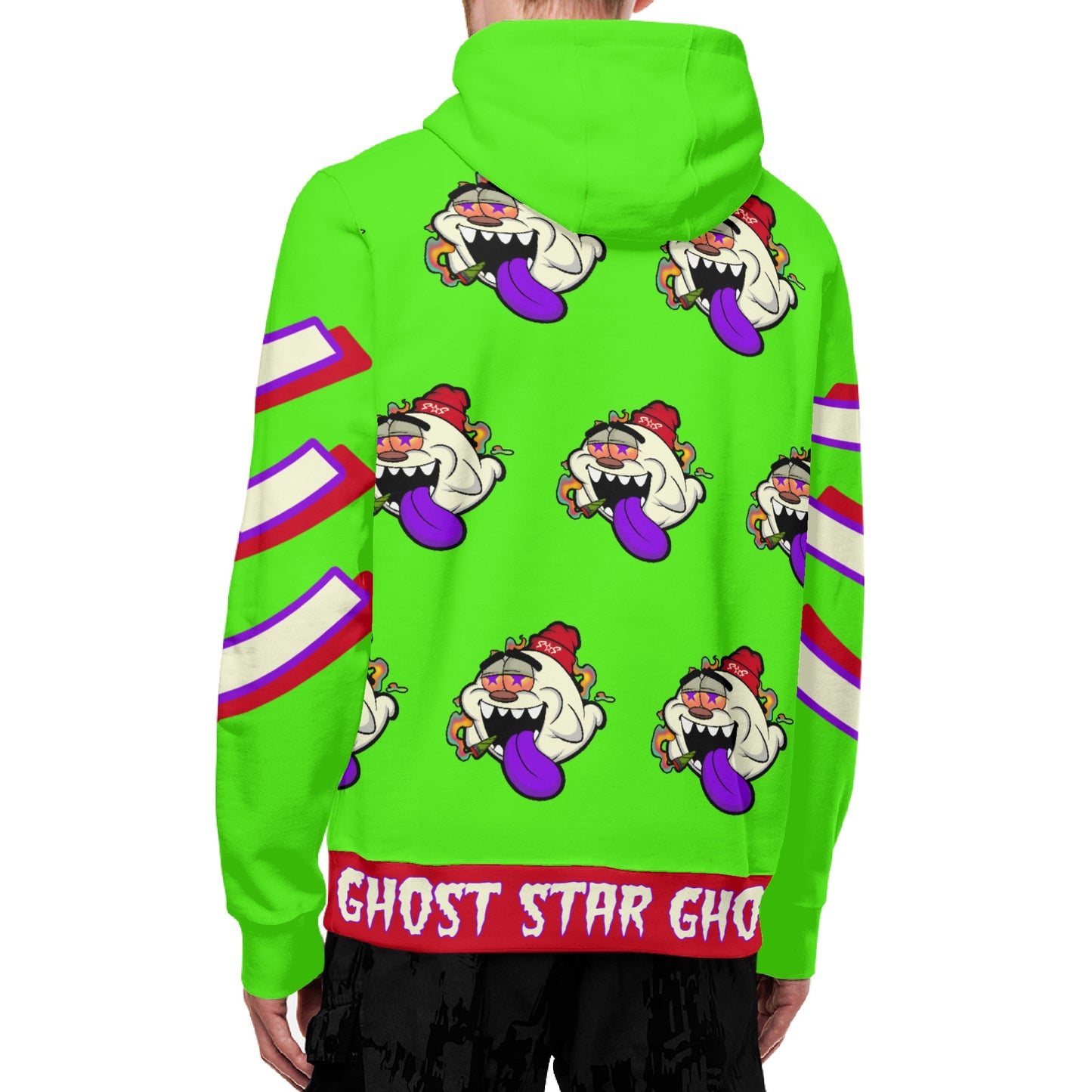 G.S.G Ghost Star Ghouls S.O.S Ghost Edition  Goo Green Adult Full Zip Turtleneck Hoodie Streetwear