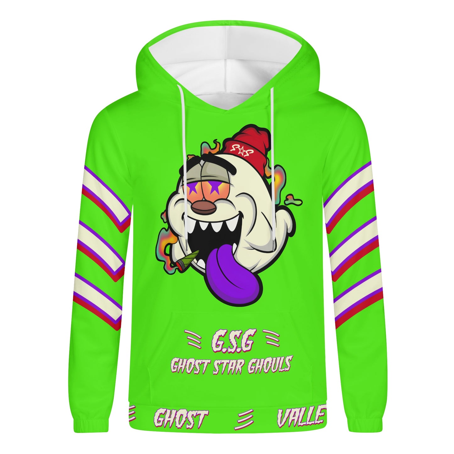 G.S.G Ghost Star Ghouls Mens Goo Green Lightweight Hoodie