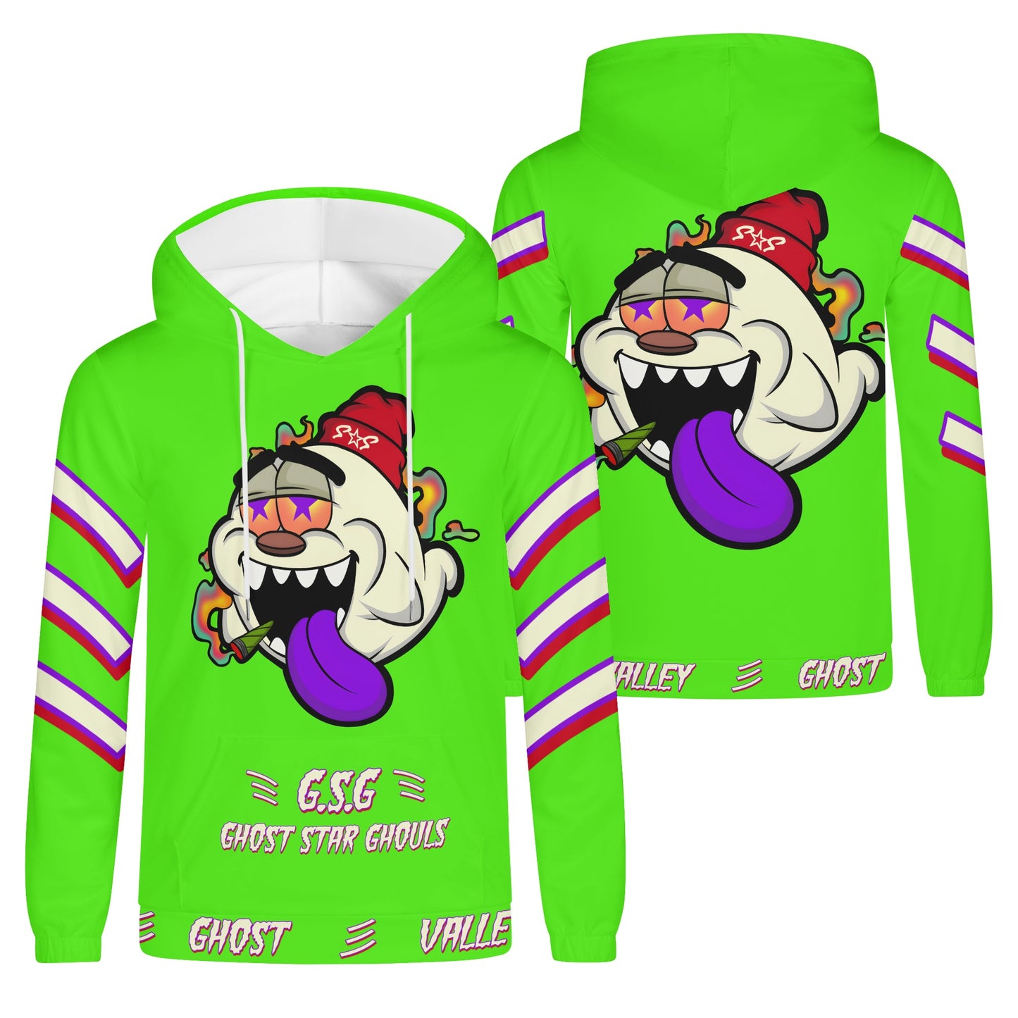 G.S.G Ghost Star Ghouls Mens Goo Green Lightweight Hoodie