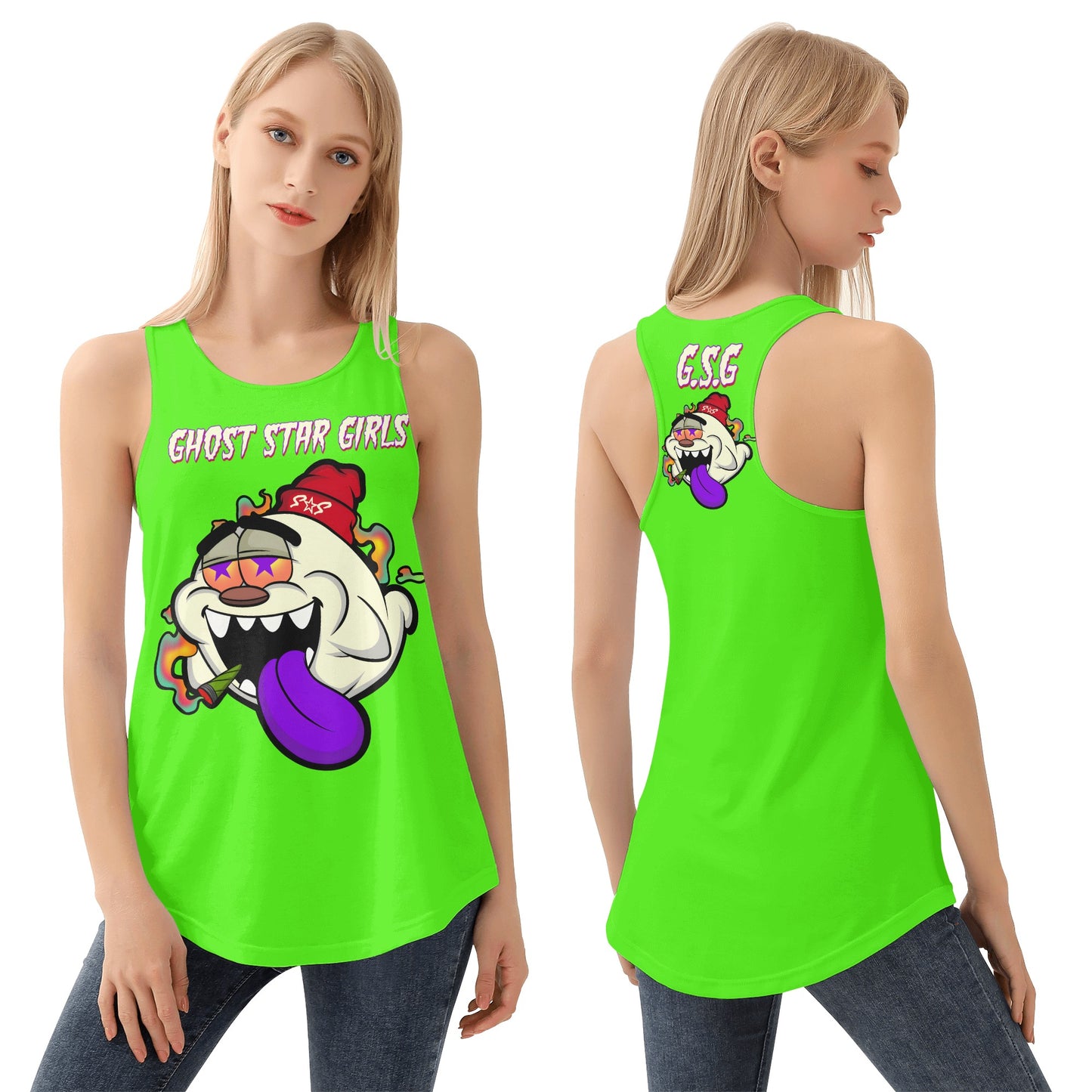 G.S.G Ghost Star Girl S.O.S Ghost Edition Womens Goo Green Vest