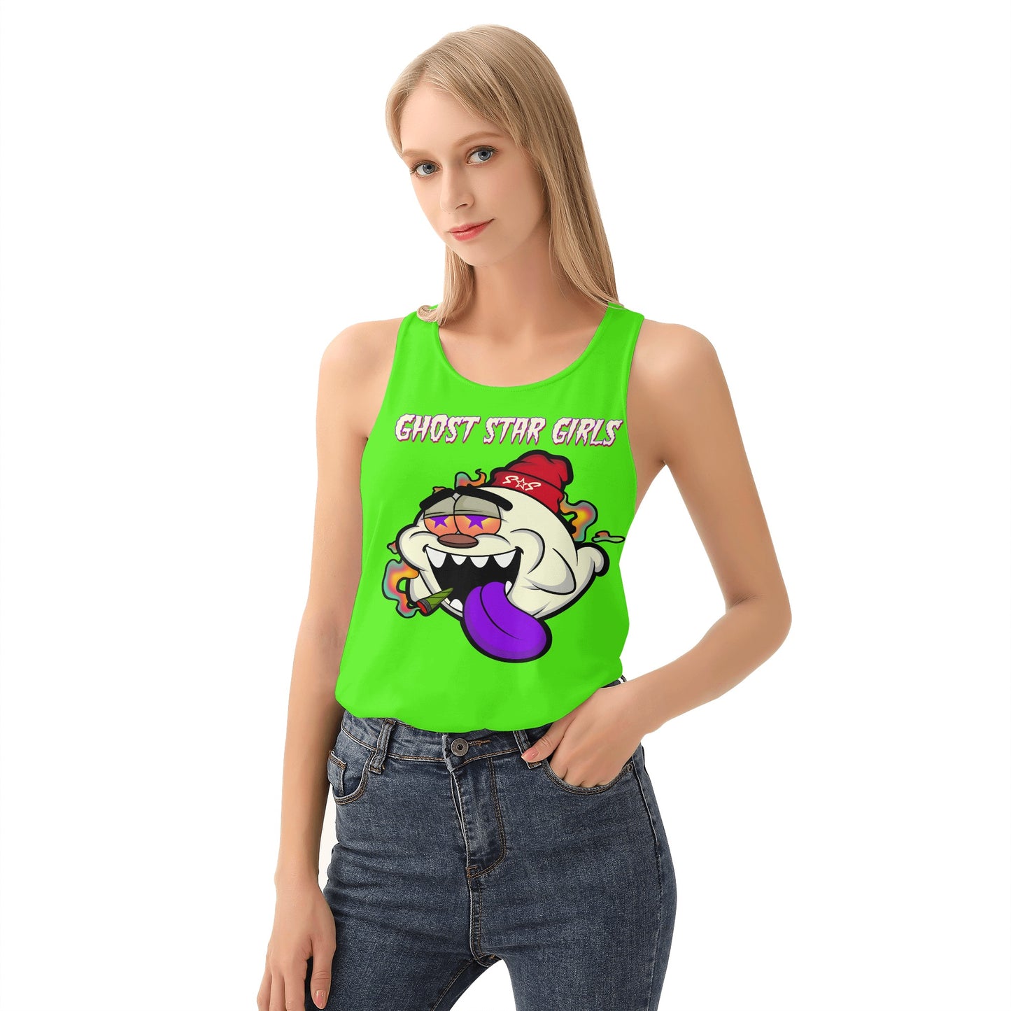 G.S.G Ghost Star Girl S.O.S Ghost Edition Womens Goo Green Vest