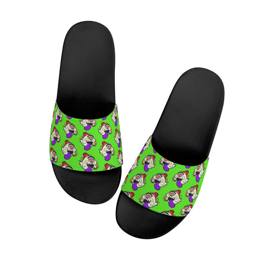 G.S.G Ghost Star Ghouls Mens Goo Green Star Slides