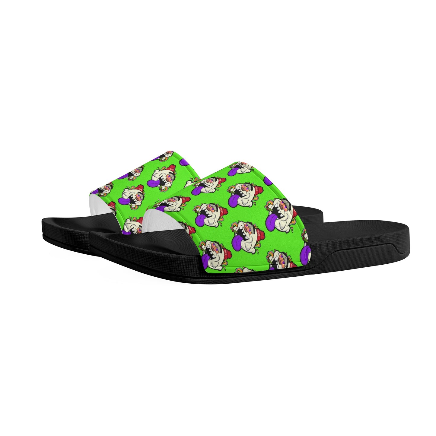 G.S.G Ghost Star Ghouls Mens Goo Green Star Slides