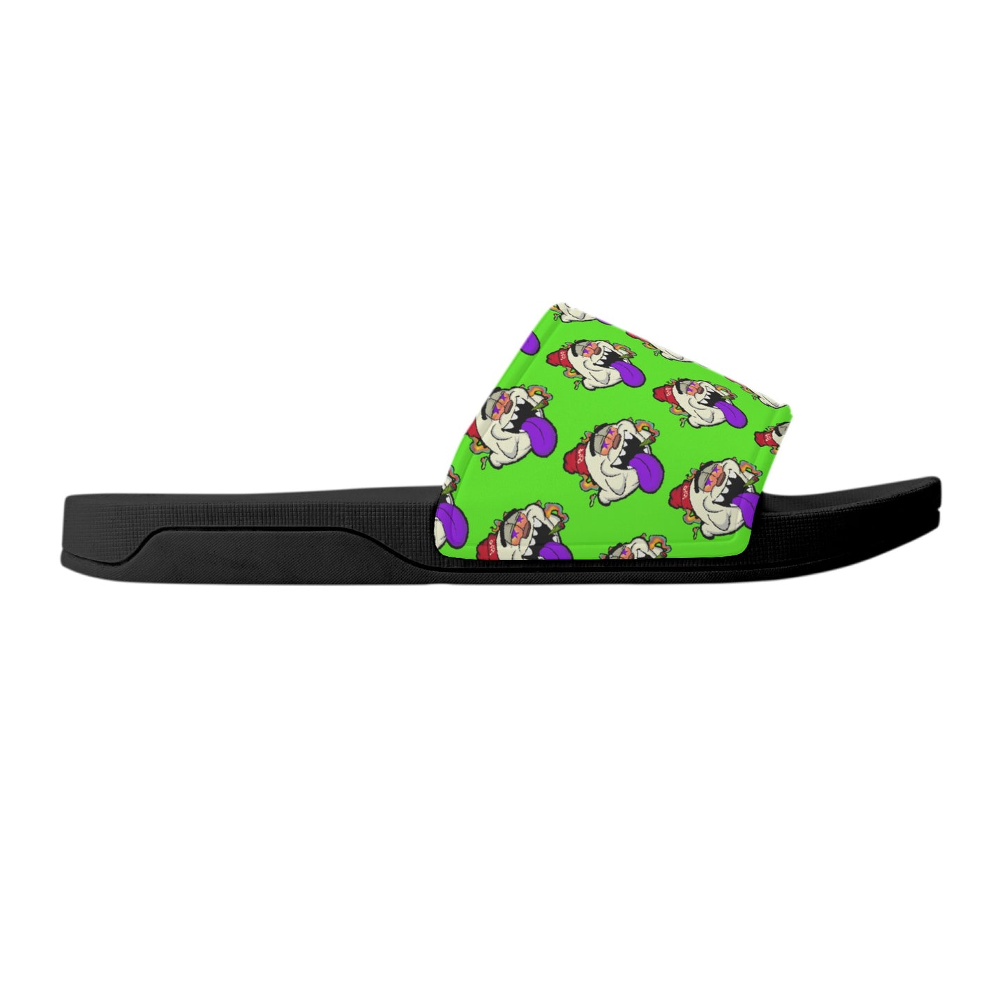 G.S.G Ghost Star Ghouls Mens Goo Green Star Slides