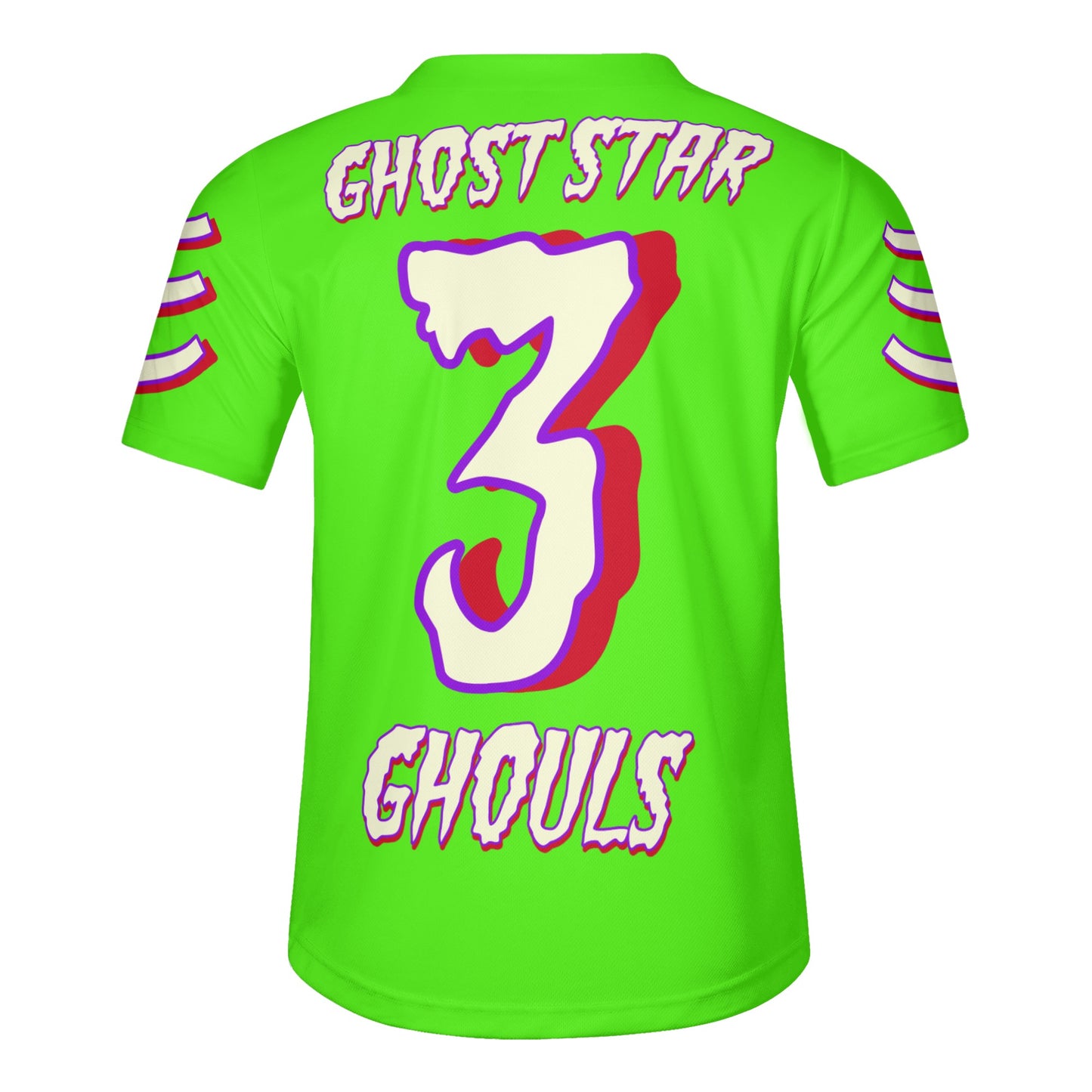 G.S.G Ghost Star Ghouls Mens Goo Green Short Sleeve Baseball Jersey