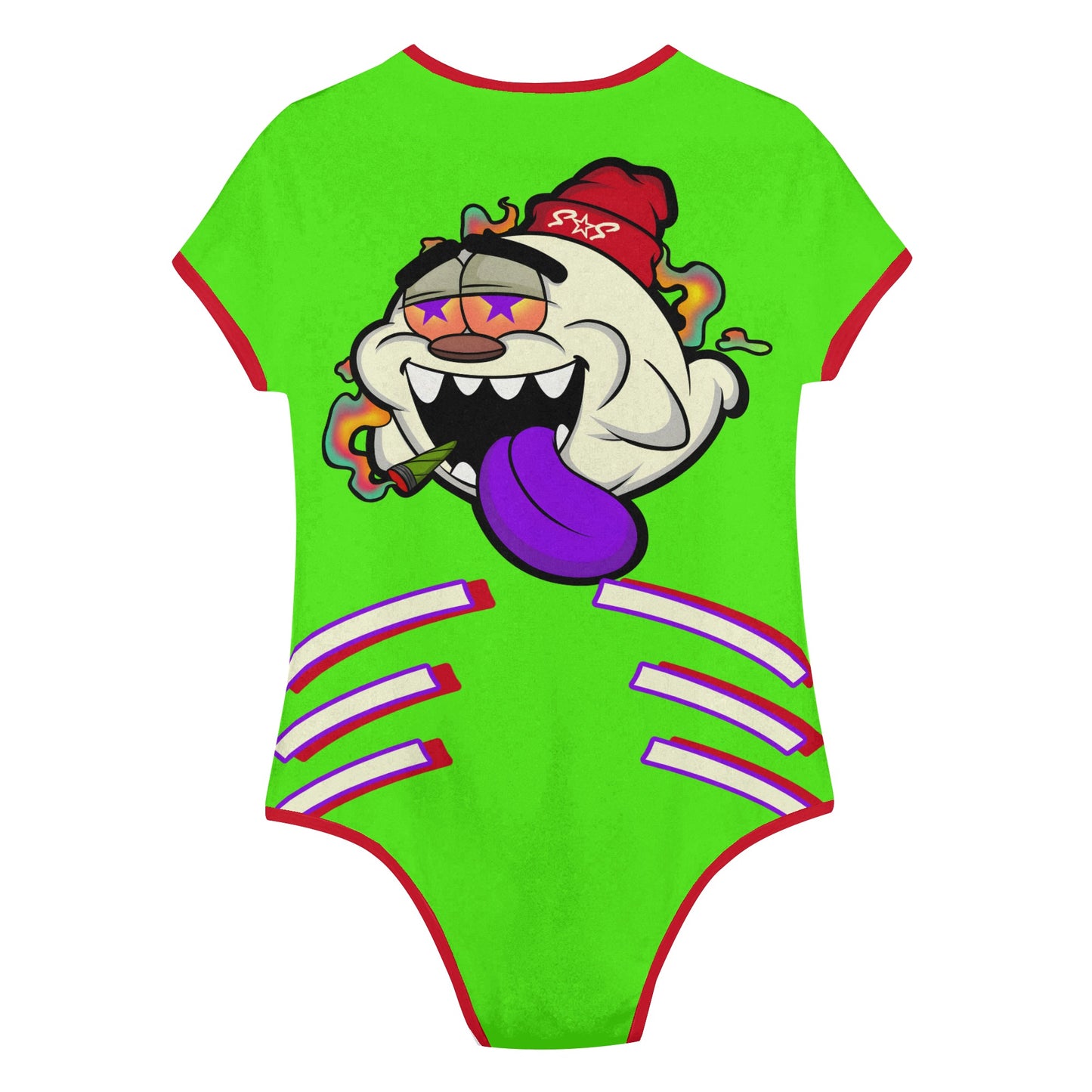 G.S.G Ghost Star Girl GooGreen/Maroon Edition Womens Soft Short Sleeve Bodysuit