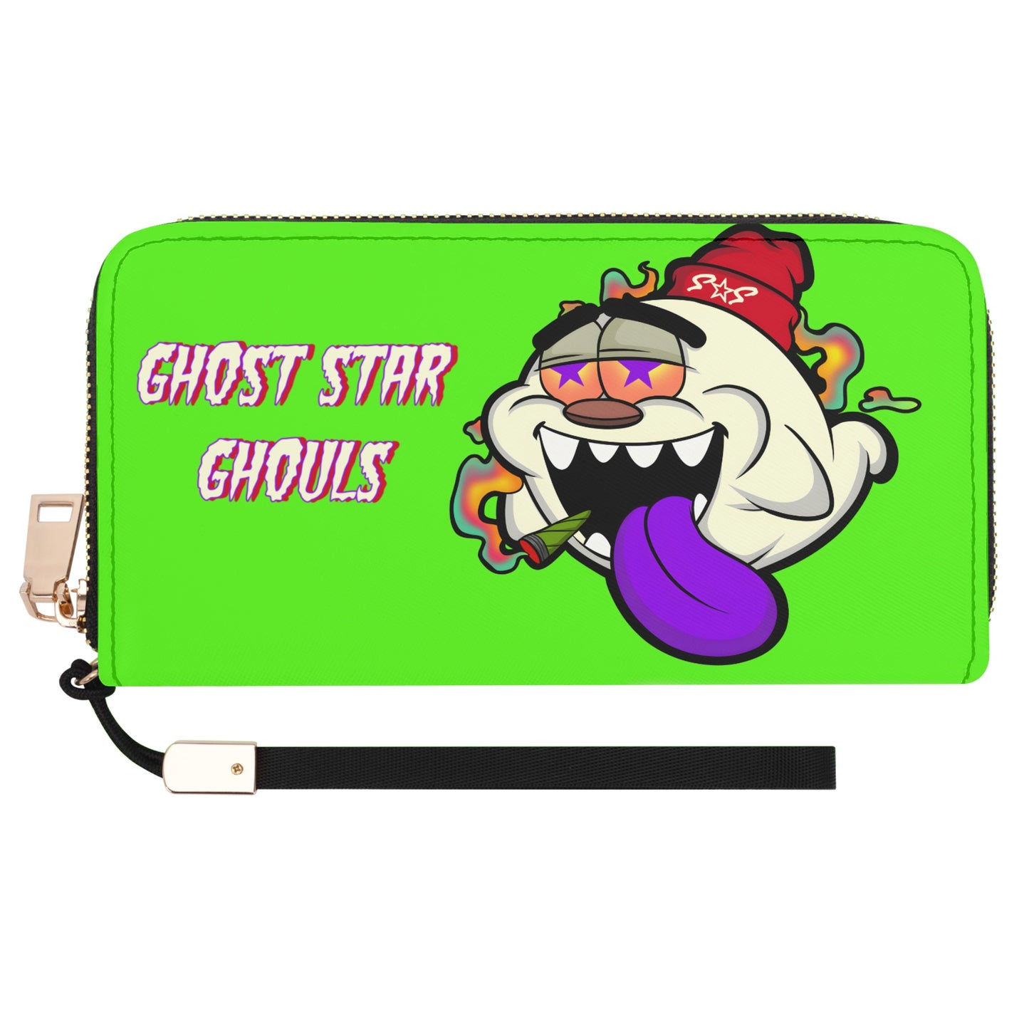 G.S.G Ghost Star Girl Goo Green Leather Zipper Wristlet Wallet