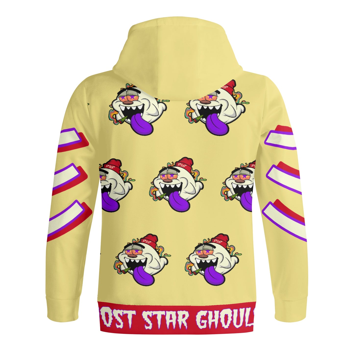 G.S.G Ghost Star Ghouls S.O.S Ghost Edition Tan Adult Full Zip Turtleneck Hoodie Streetwear