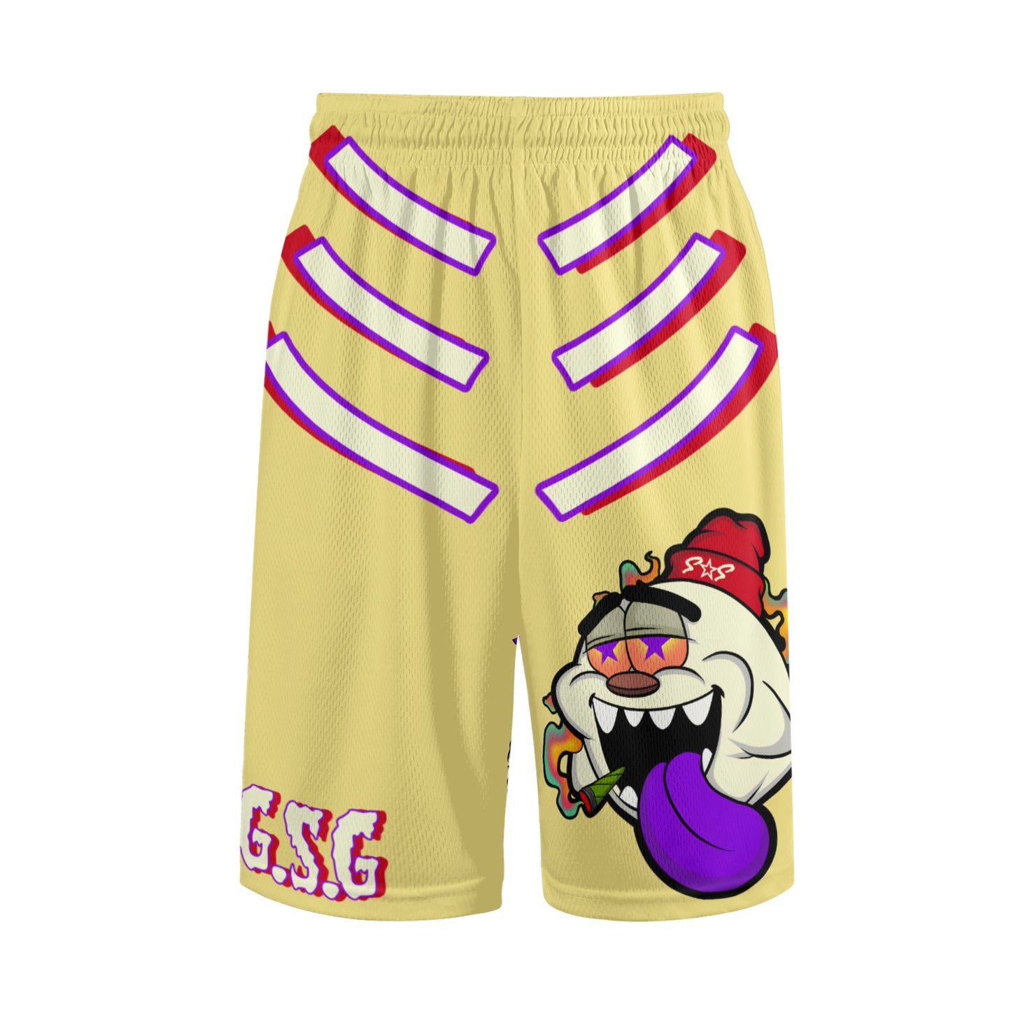 G.S.G Ghost Star Ghouls S.O.S Ghost Edition Mens Tan Basketball Shorts