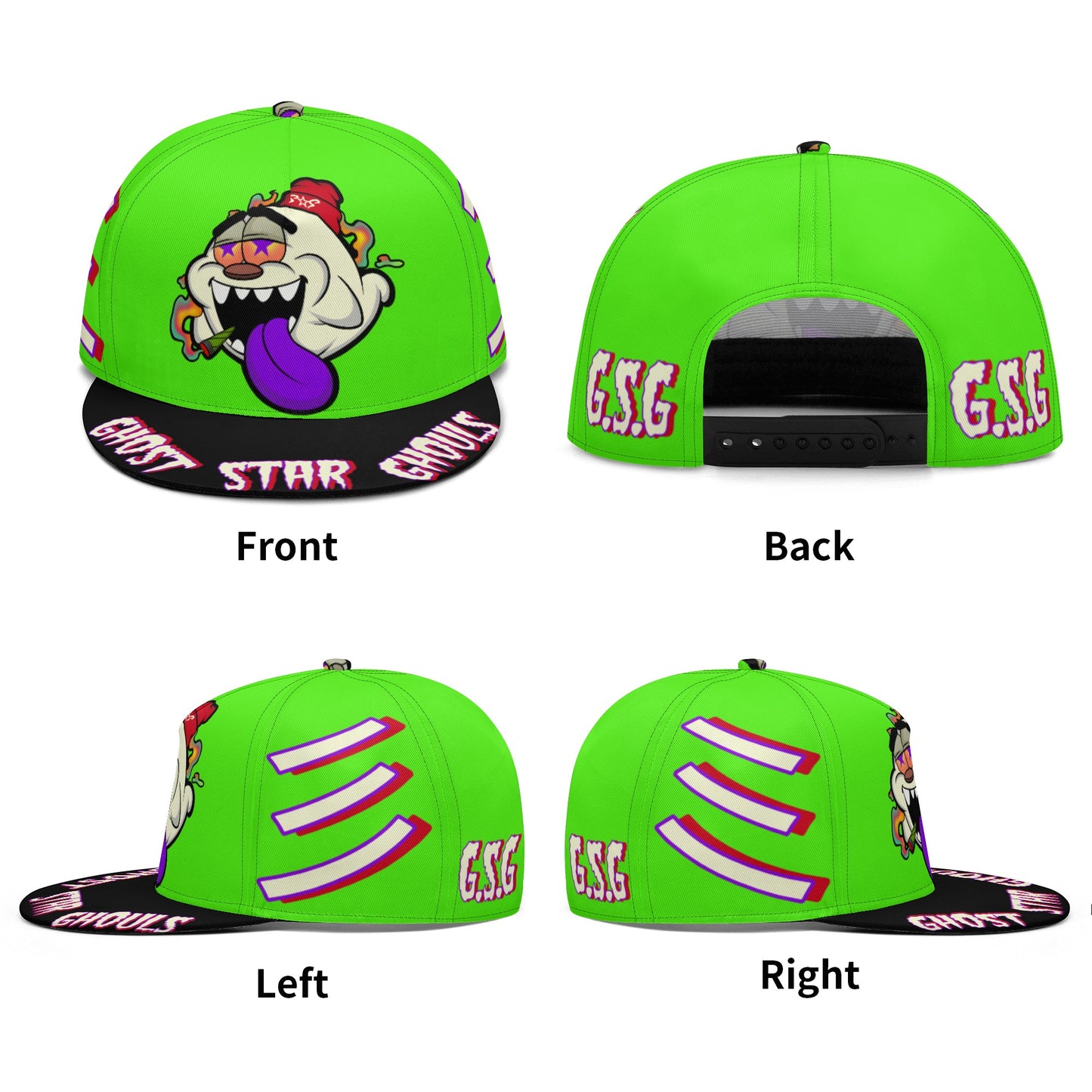 G.S.G Ghost Star Ghouls Goo Green Snapbacks