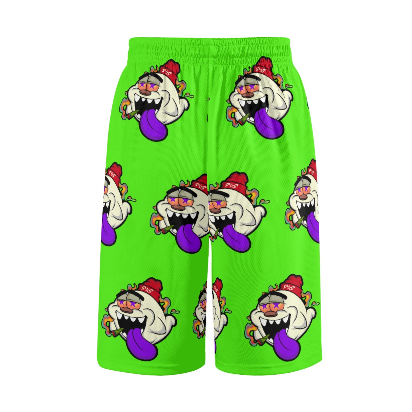 G.S.G Ghost Star Ghouls S.O.S Ghost Edition Mens Goo Green Basketball Shorts