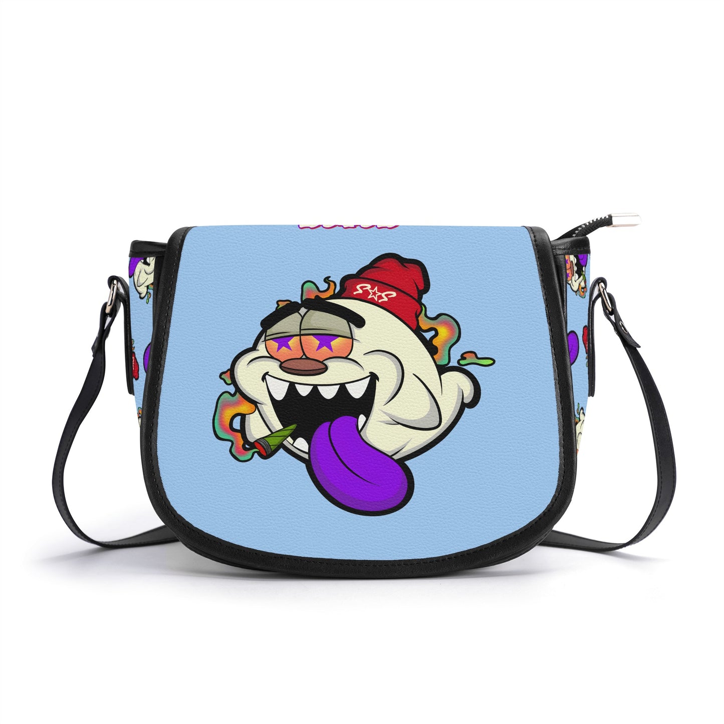 G.S.G Ghost Star Girl Sky Blue Leather Saddle Bag