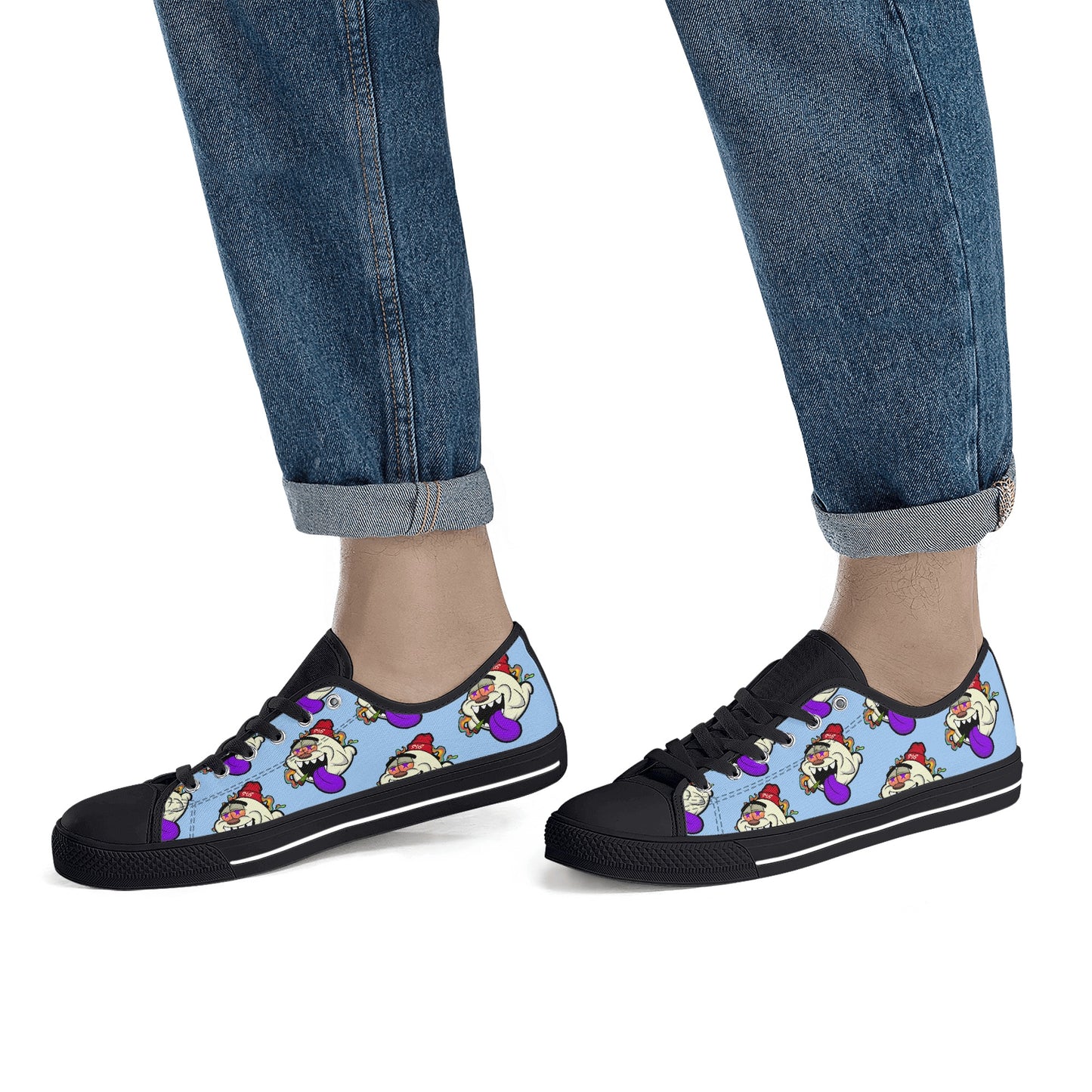 G.S.G Ghost Star Ghouls S.O.S Ghost Edition Mens Sky Blue Low Top Star Kicks