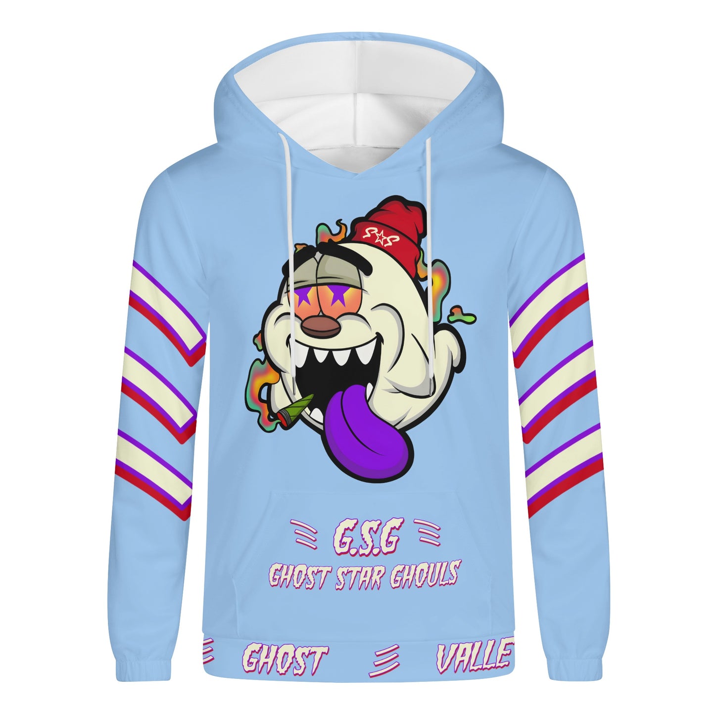 G.S.G Ghost Star Ghouls Mens Sky Blue Lightweight Hoodie