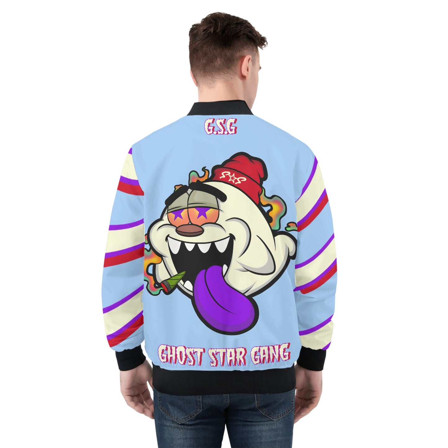 G.S.G Ghost Star Ghouls Mens Sky Blue Zip Up Jacket