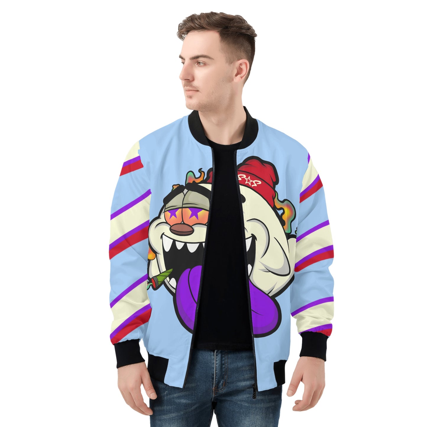 G.S.G Ghost Star Ghouls Mens Sky Blue Zip Up Jacket