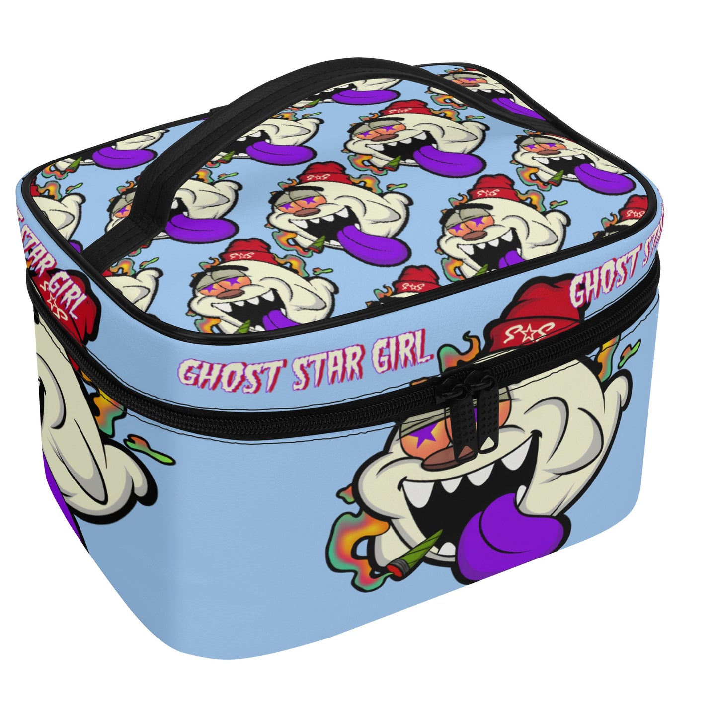 G.S.G Ghost Star Girl Sky Blue Leather Cosmetic Bag