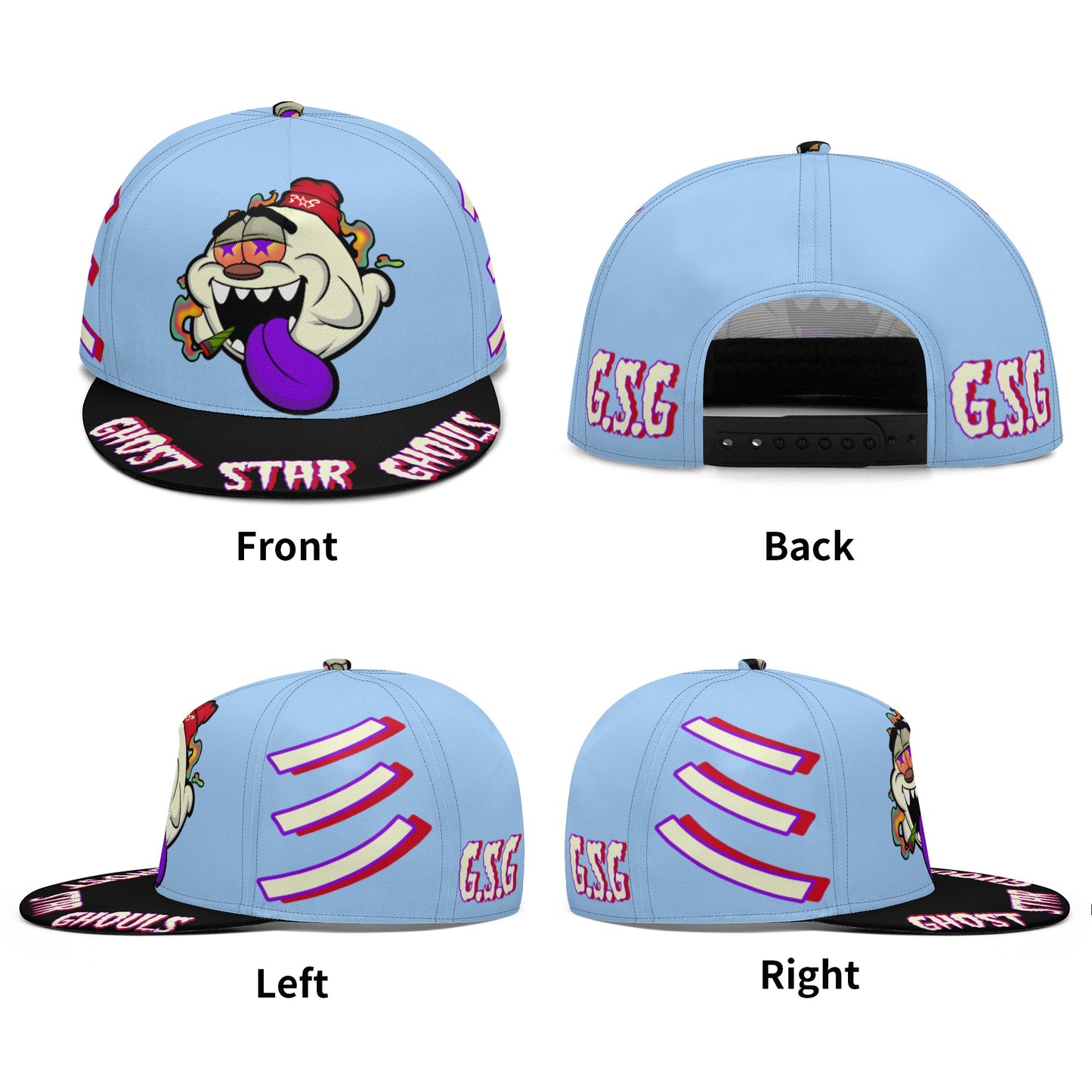 G.S.G Ghost Star Ghouls S.O.S Ghost Edition Sky Blue Snapbacks