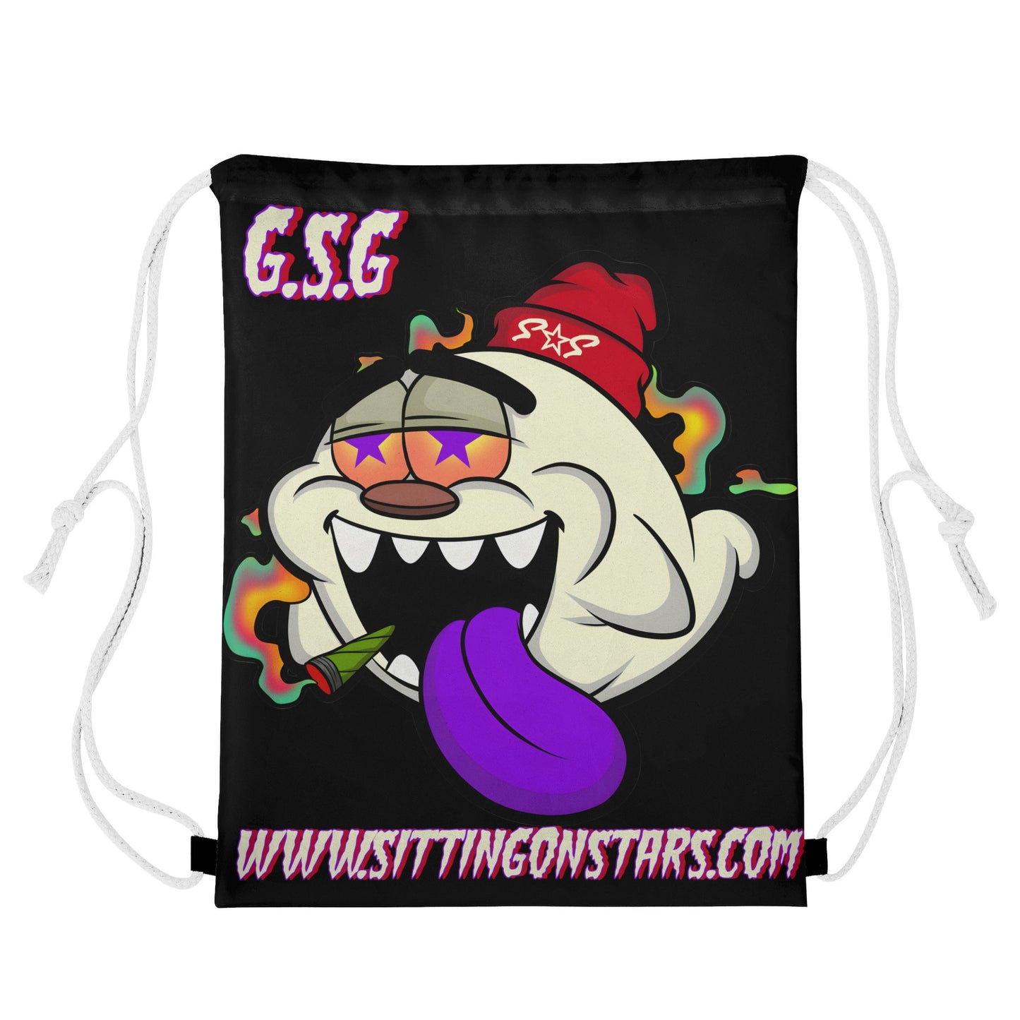 G.S.G Ghost Star Ghouls Black/Maroon Crew Socks *Free Bag Included