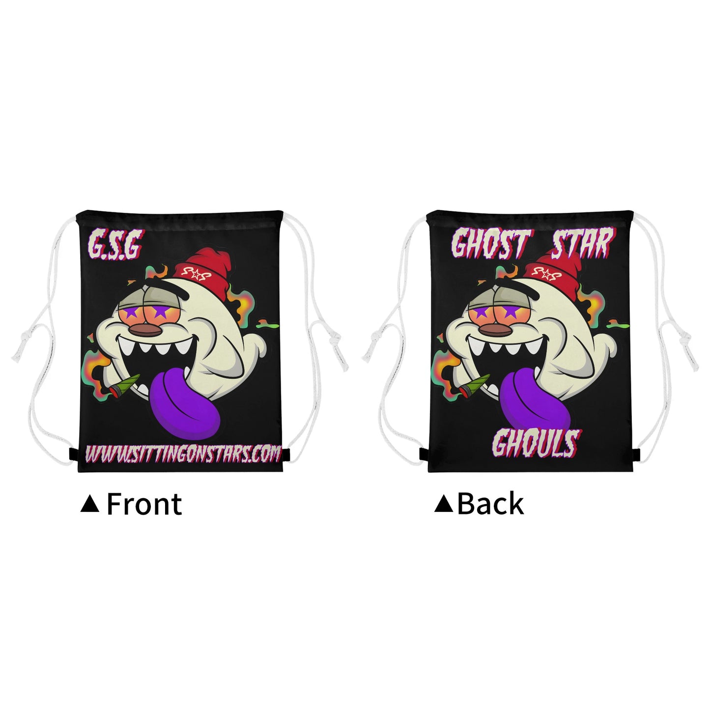 G.S.G Ghost Star Ghouls Black/Maroon Crew Socks *Free Bag Included