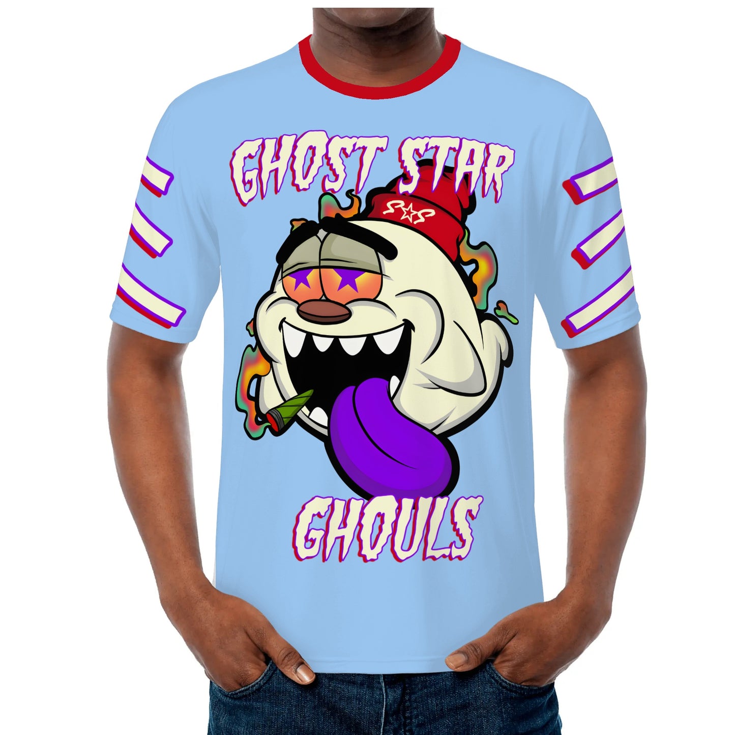 G.S.G Ghost Star Ghouls S.O.S Ghost Edition Mens Sky Blue T-shirts