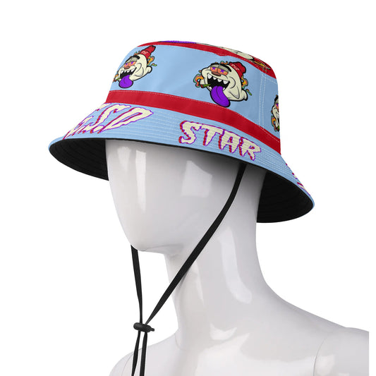 G.S.G Ghost Star Ghouls SkyBlue/Maroon Bucket Hats with Adjustable String