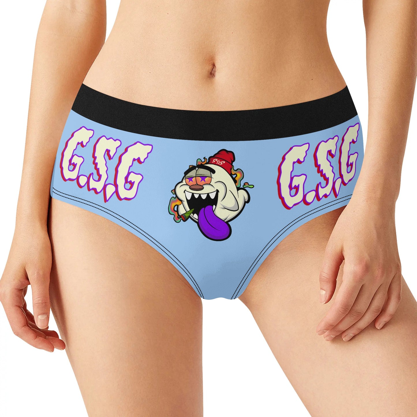 G.S.G Ghost Star Girl Womens Sky Blue Mid Waisted Briefs