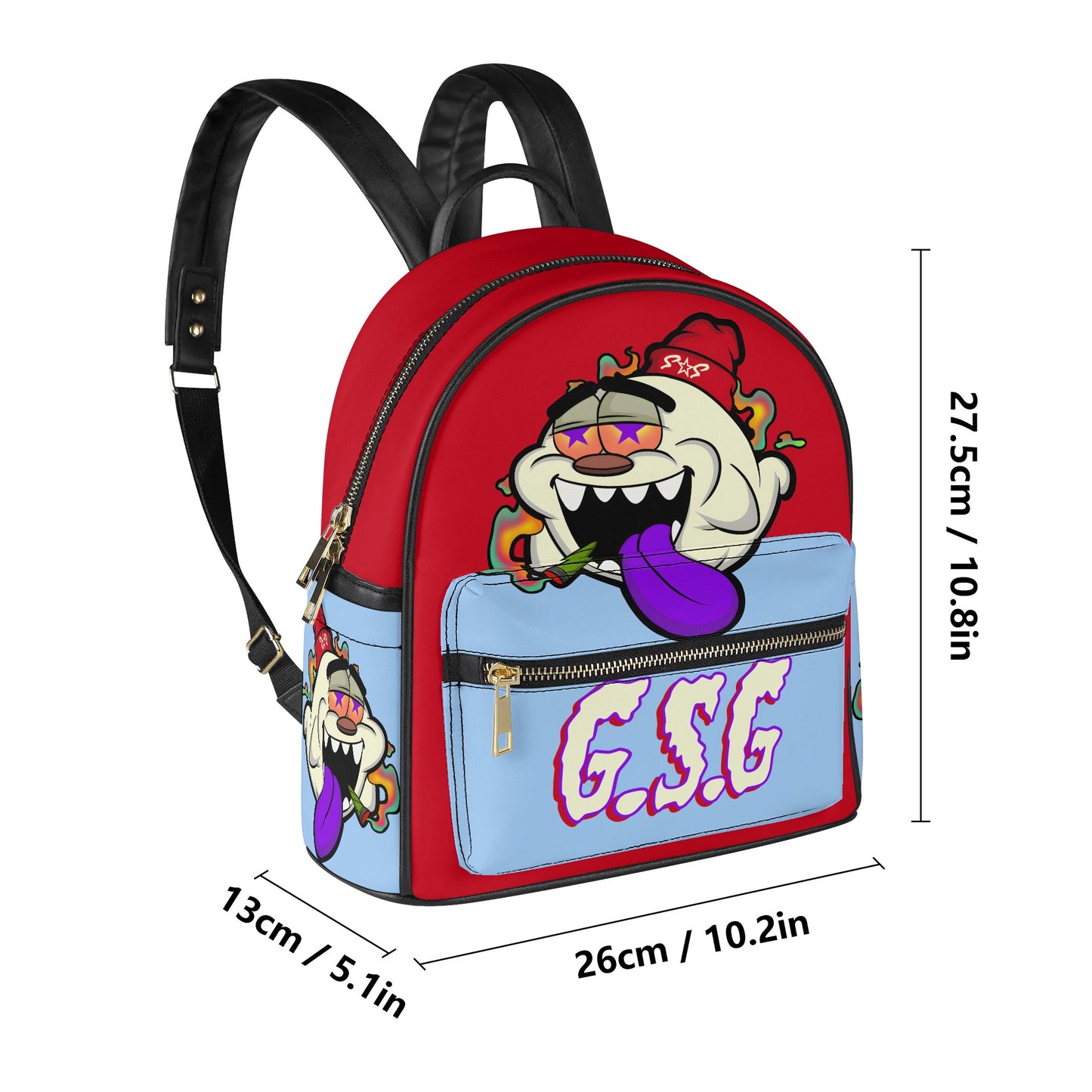 G.S.G Ghost Star Girl  SkyBlue/Maroon Backpack