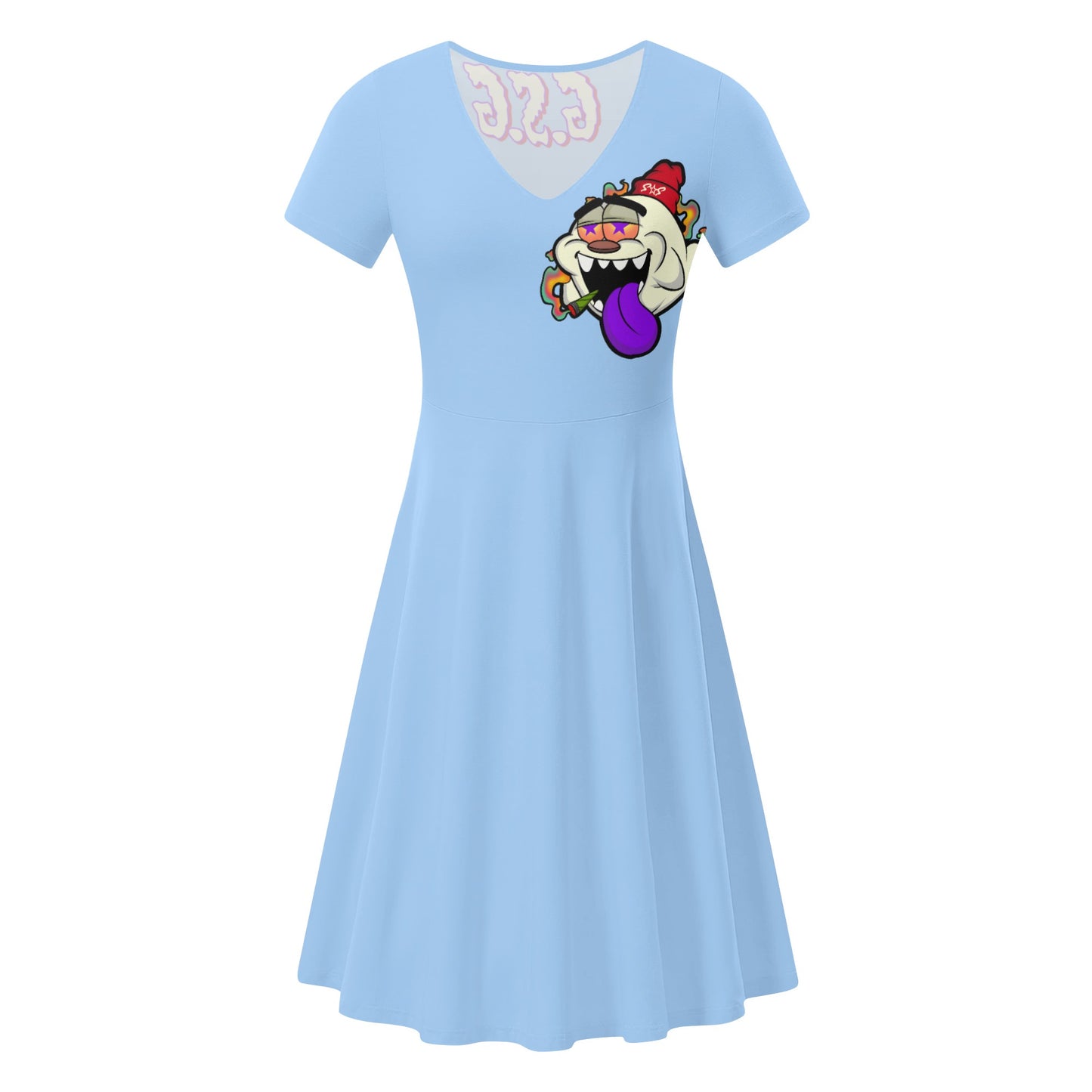 G.S.G Ghost Star Girl Womens Sky Blue Ruffle Summer Dress