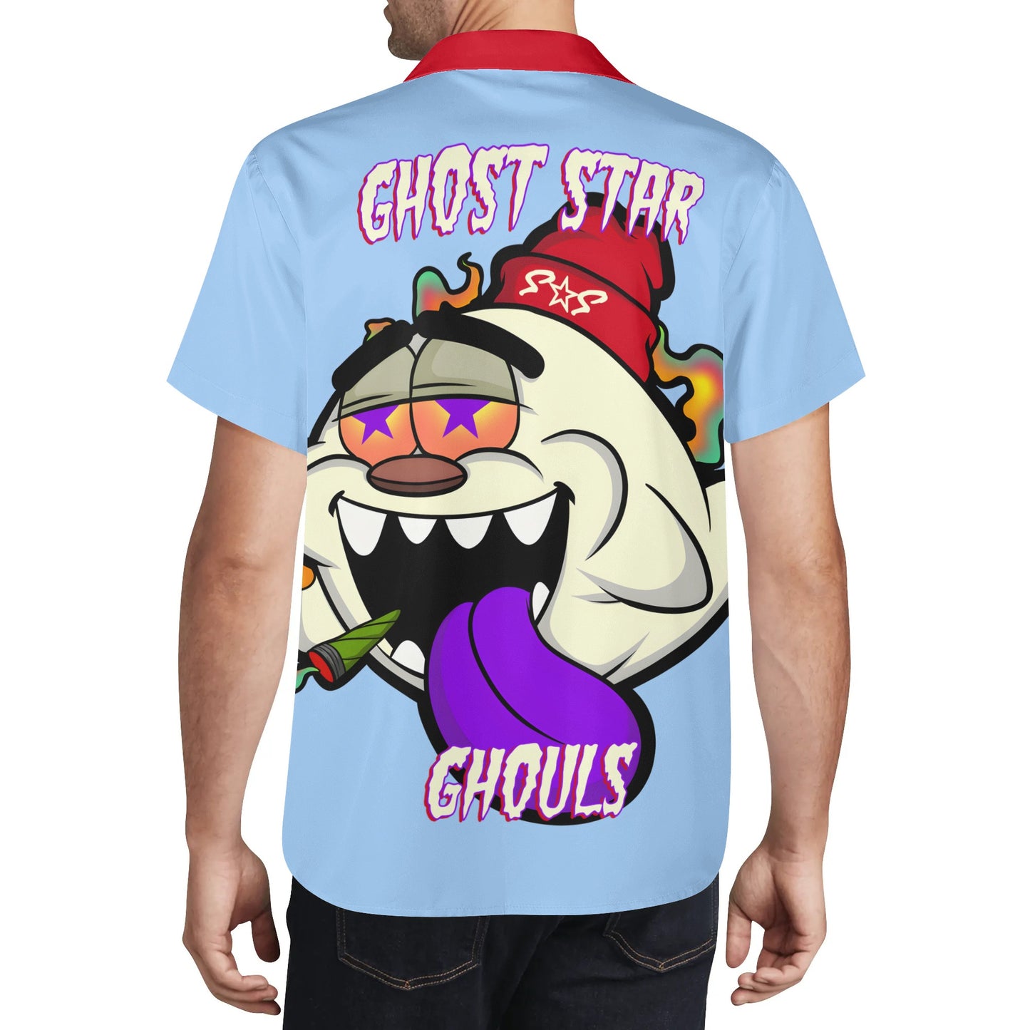 G.S.G Ghost Star Ghouls Mens Sky Blue Hawaiian Shirt