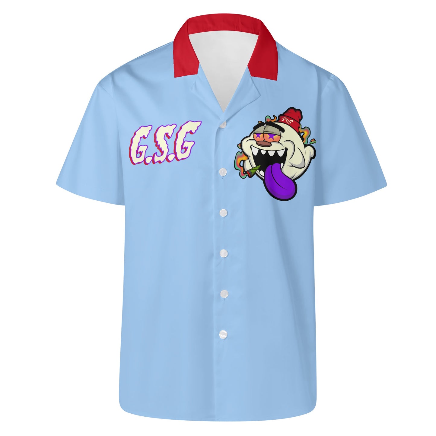 G.S.G Ghost Star Ghouls Mens Sky Blue Hawaiian Shirt