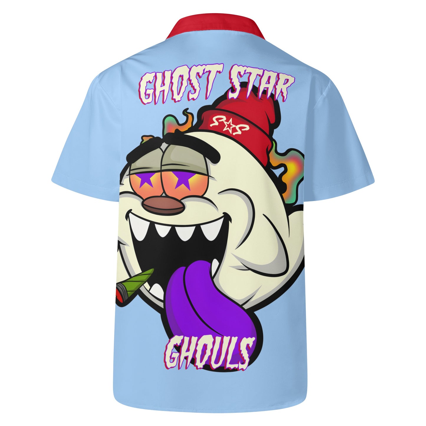 G.S.G Ghost Star Ghouls Mens Sky Blue Hawaiian Shirt