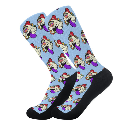 G.S.G Ghost Star Ghouls Sky Blue Crew Socks *Free Bag Included