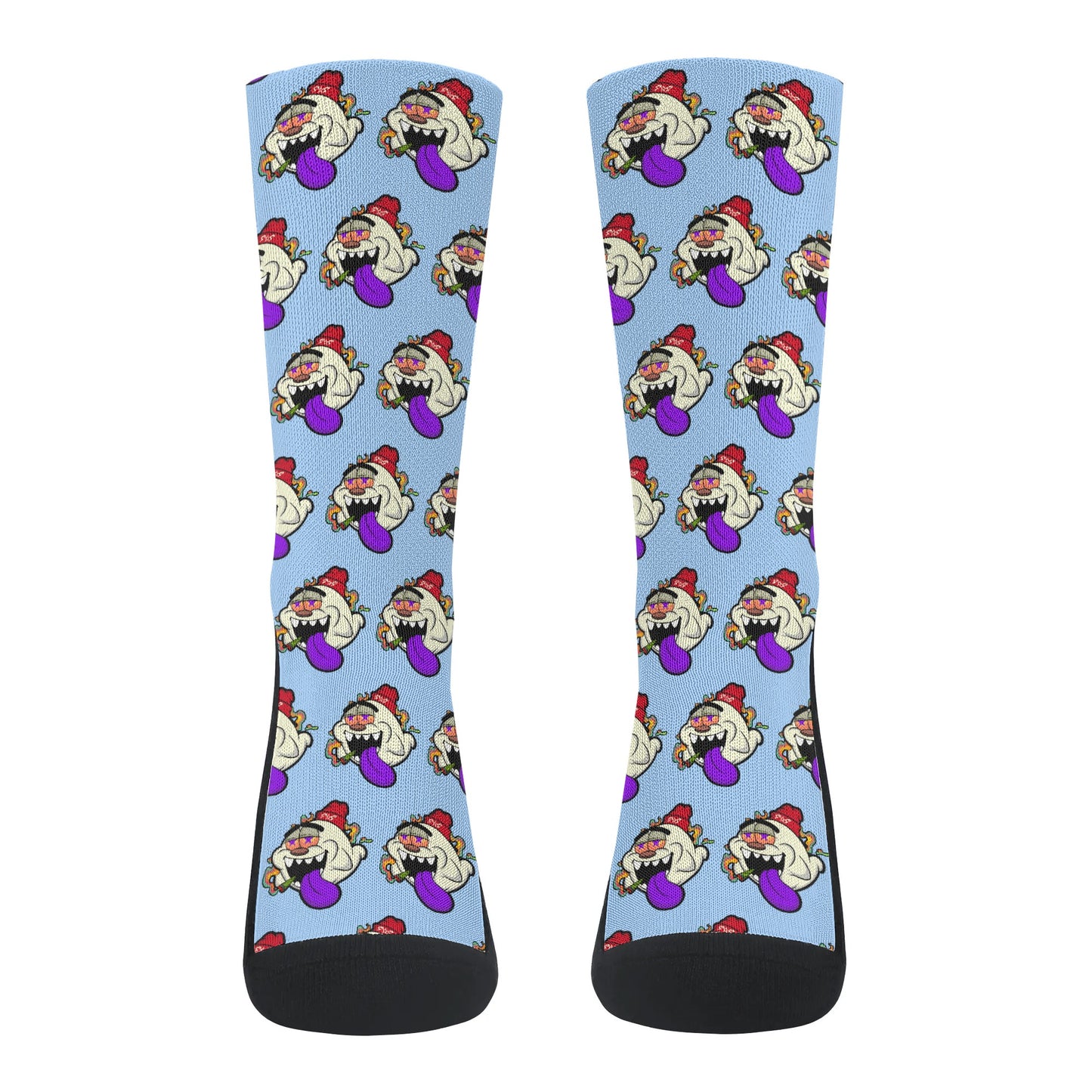 G.S.G Ghost Star Ghouls Sky Blue Crew Socks *Free Bag Included