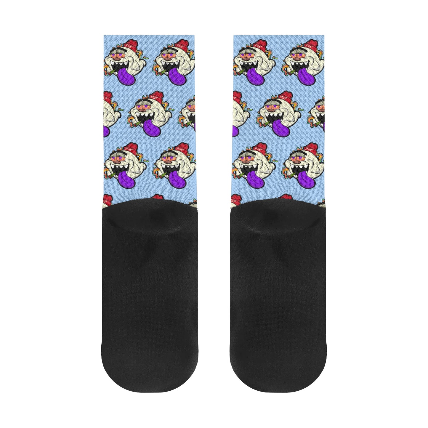 G.S.G Ghost Star Ghouls Sky Blue Crew Socks *Free Bag Included