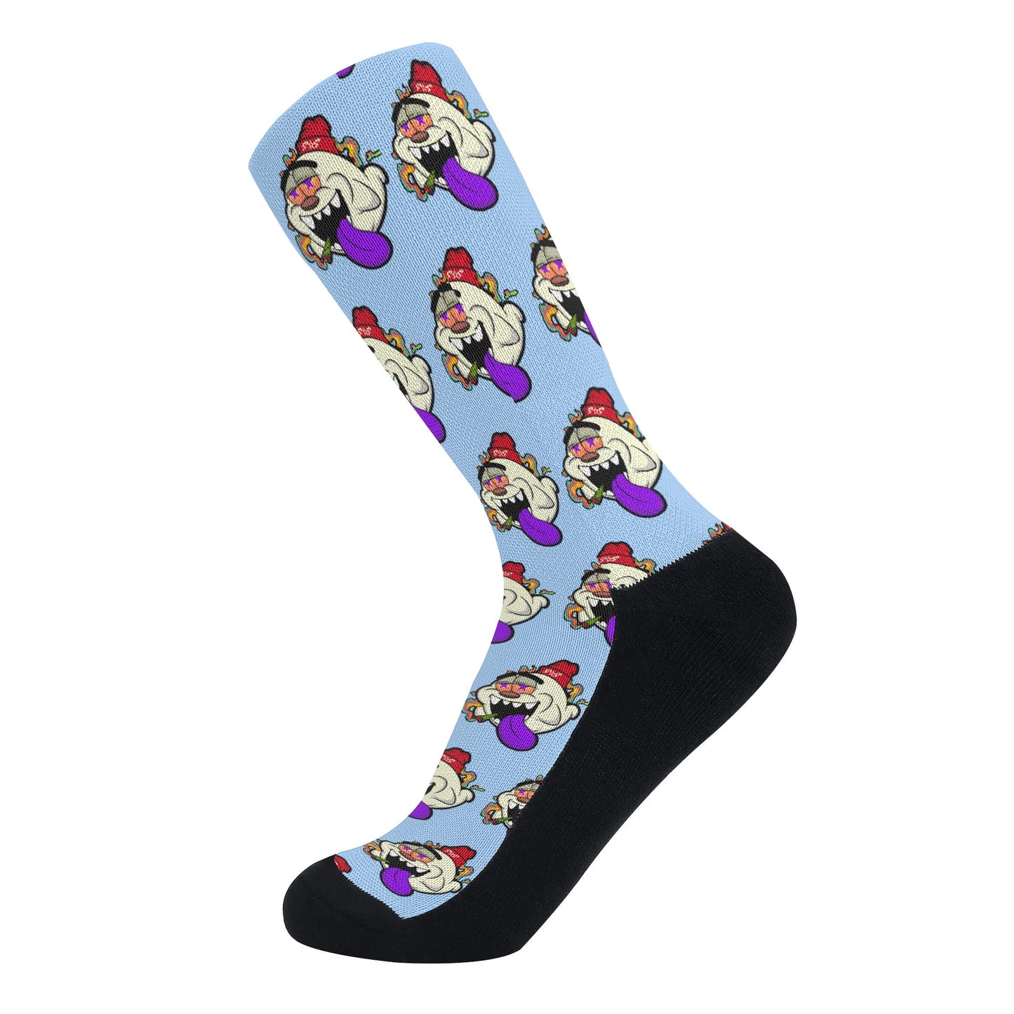 G.S.G Ghost Star Ghouls Sky Blue Crew Socks *Free Bag Included