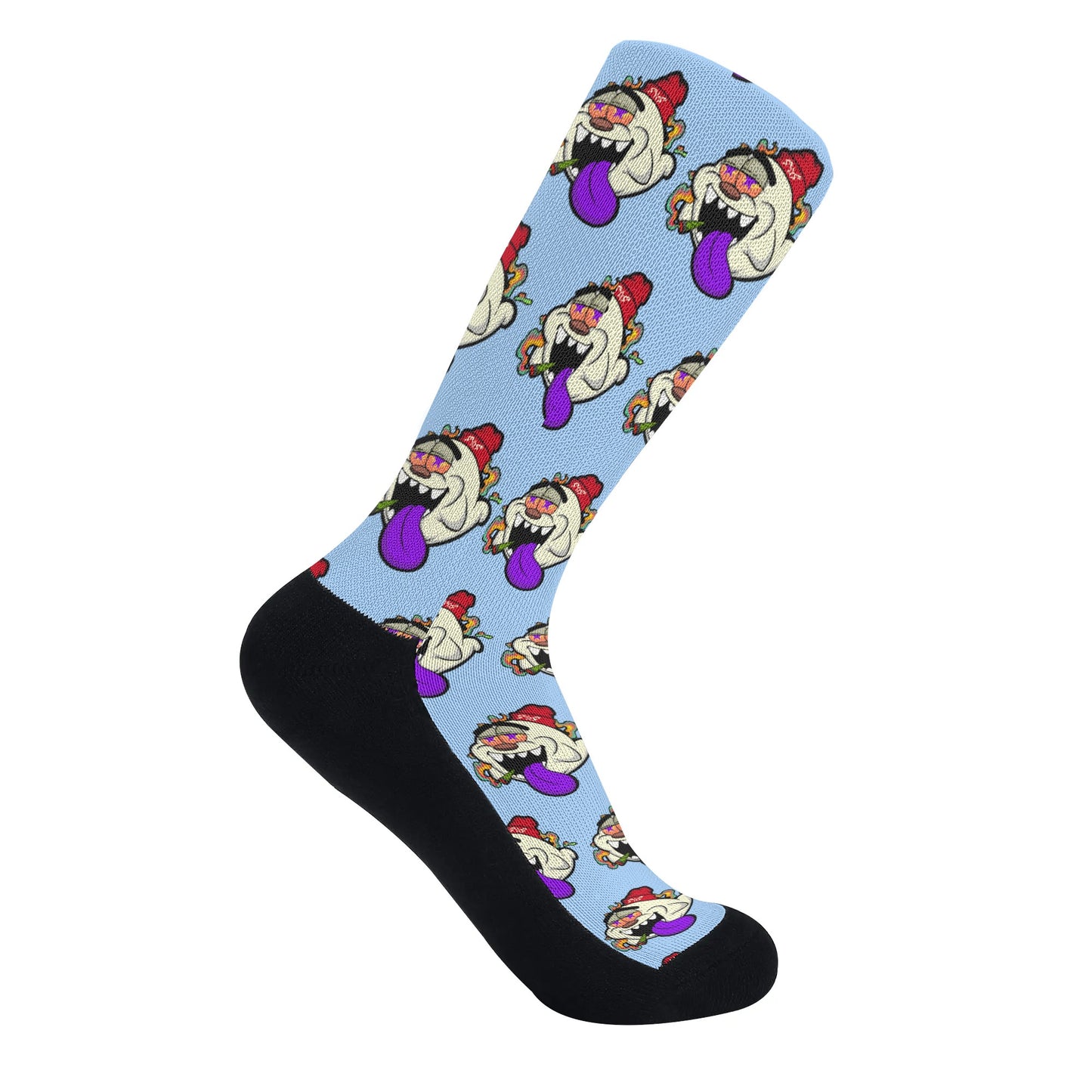 G.S.G Ghost Star Ghouls Sky Blue Crew Socks *Free Bag Included