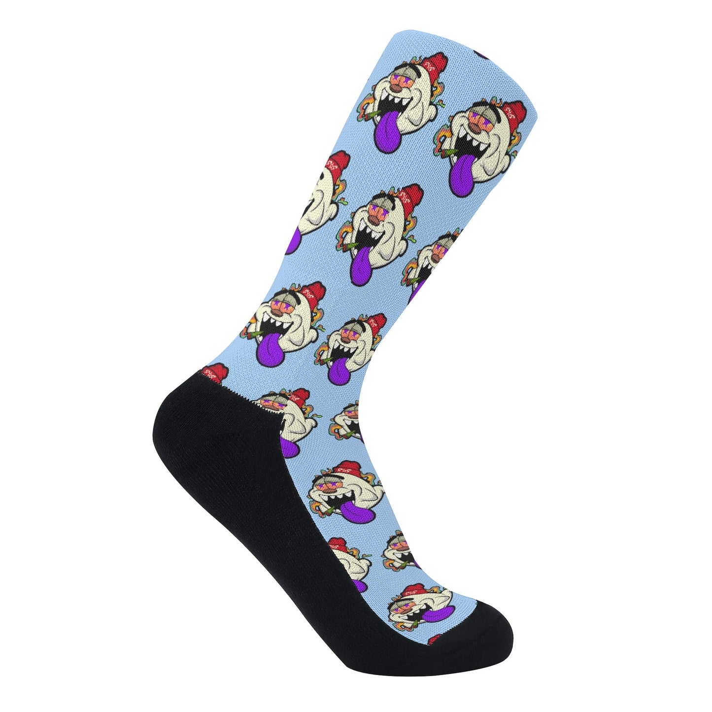 G.S.G Ghost Star Ghouls Sky Blue Crew Socks *Free Bag Included