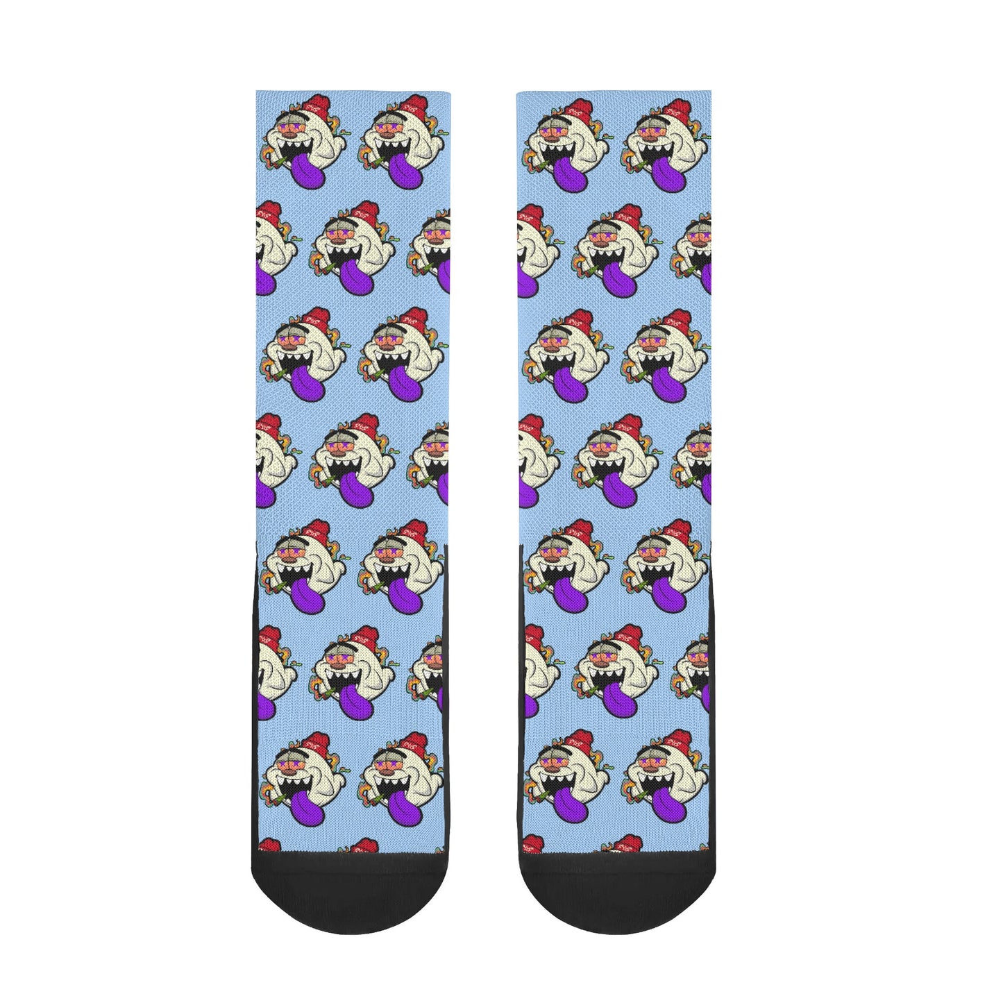 G.S.G Ghost Star Ghouls Sky Blue Crew Socks *Free Bag Included