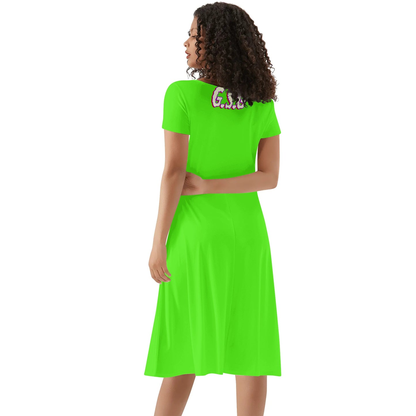 G.S.G Ghost Star Girl Womens Goo Green Ruffle Summer Dress