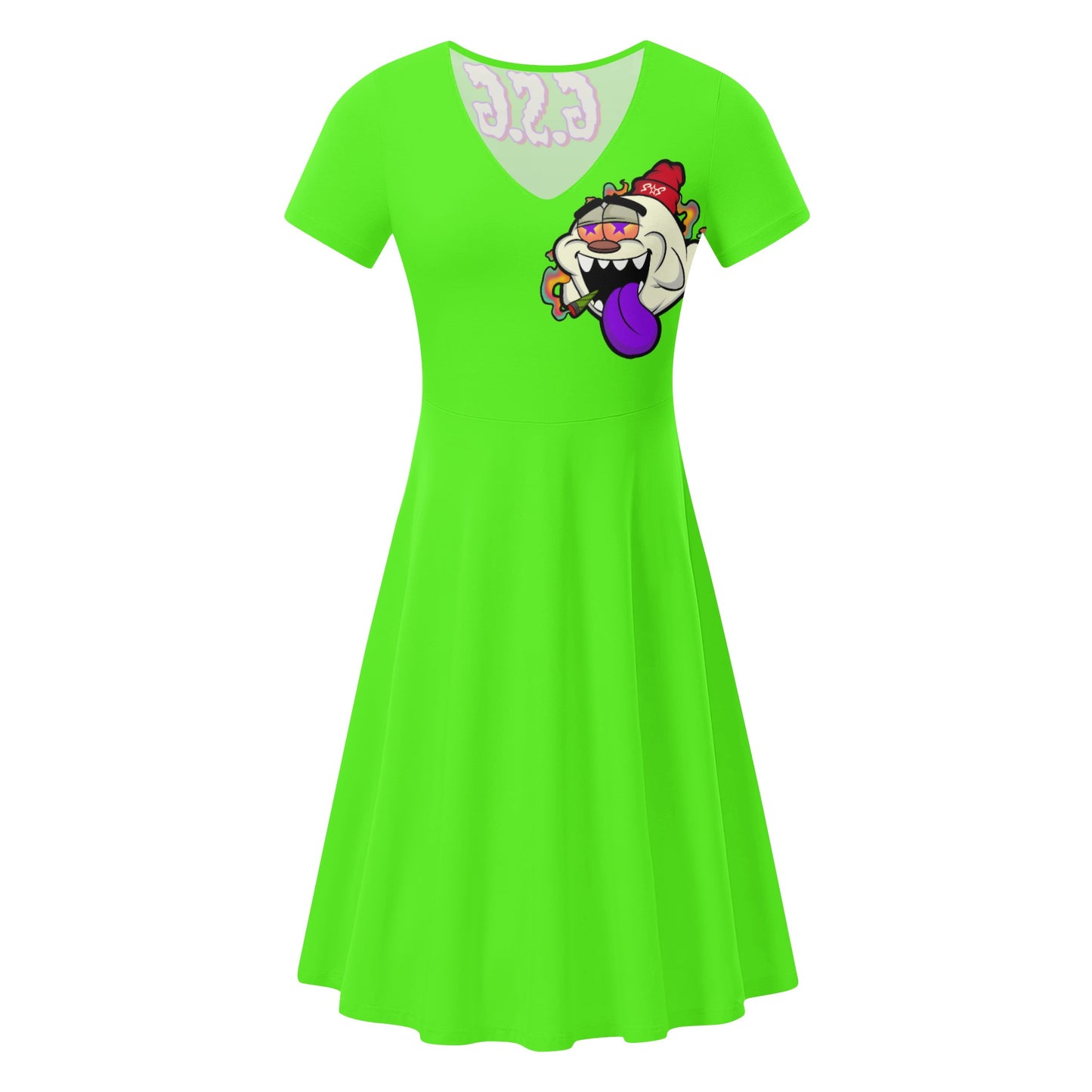 G.S.G Ghost Star Girl Womens Goo Green Ruffle Summer Dress