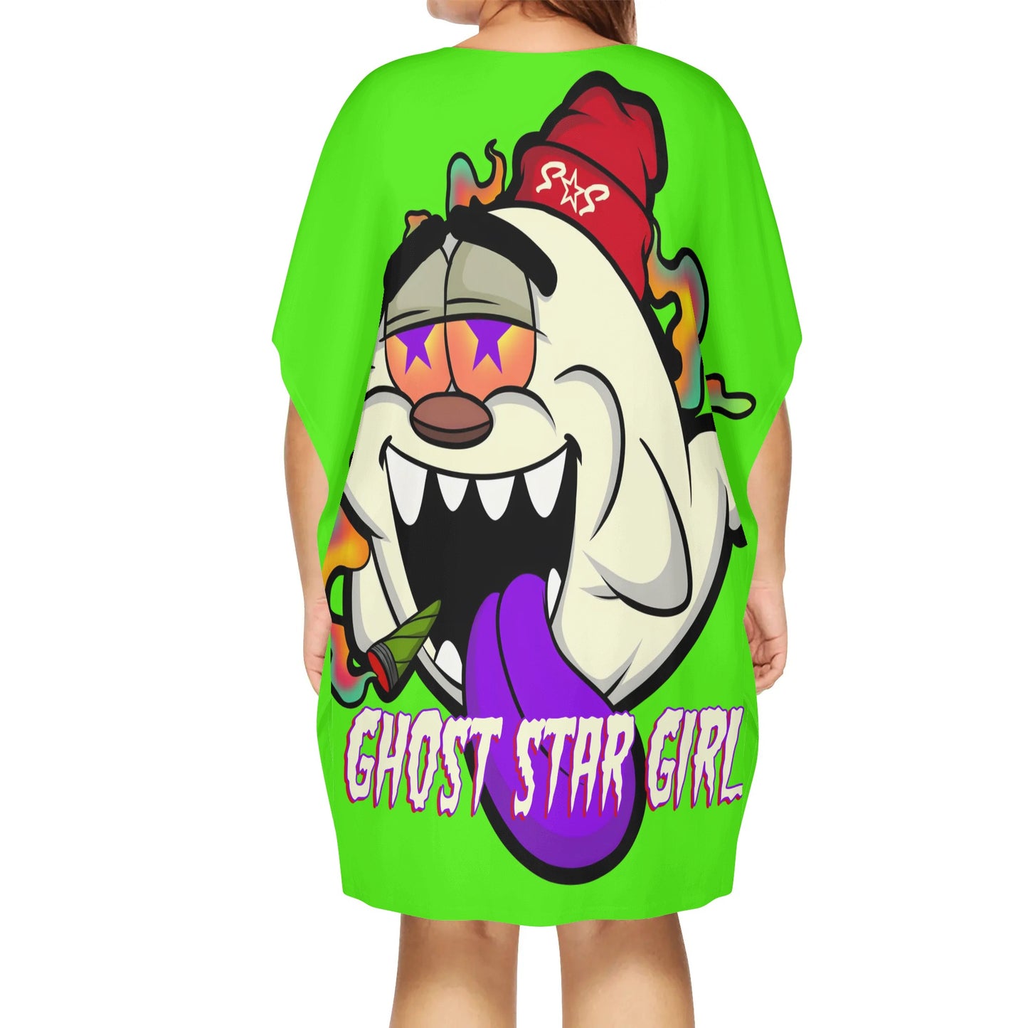 G.S.G Ghost Star Ghouls Goo Green Womens Daily Star Size Loose Dress