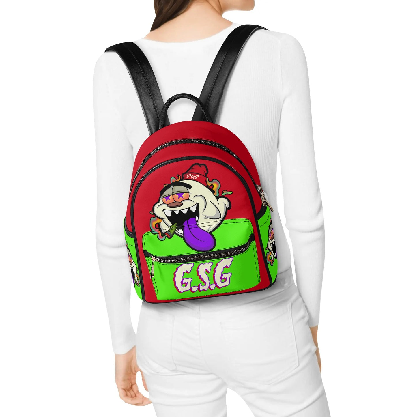 G.S.G Ghost Star Girl  GooGreen/Maroon Backpack