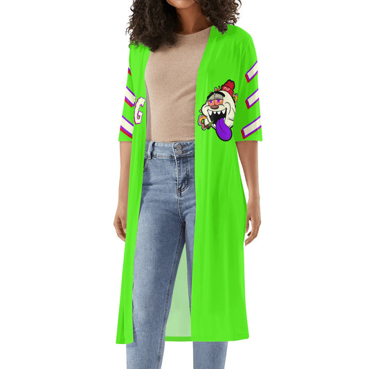 G.S.G Ghost Star Girl Womens Goo Green Half Sleeve Kimono Cardigan